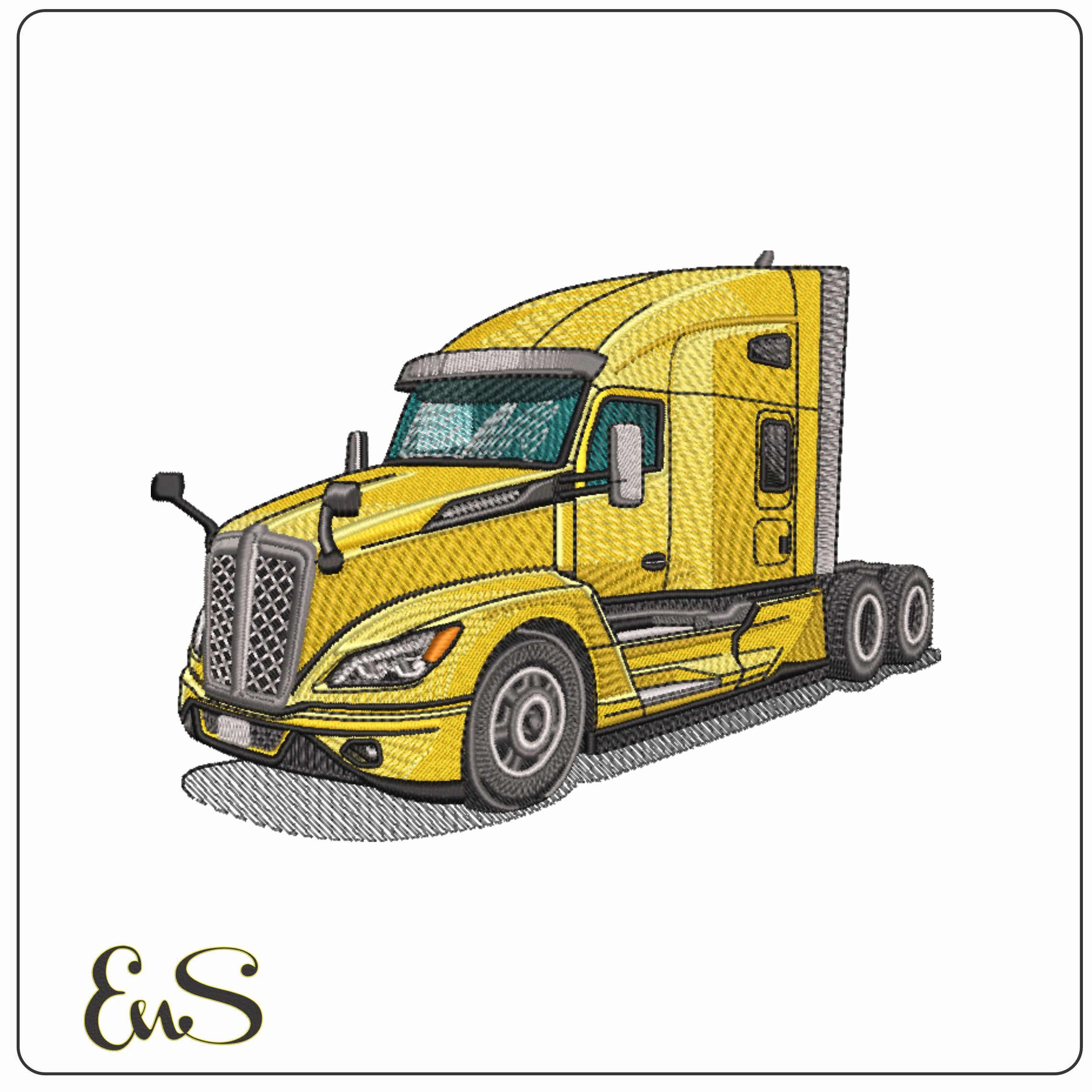 Kenworth Truck Cab- Elegant embroidery design file - instant download