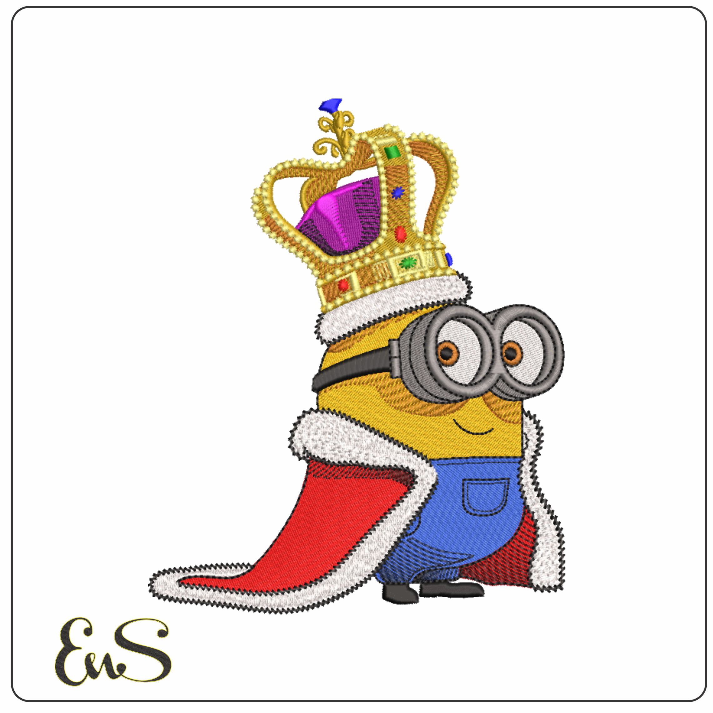 King Minion- Elegant embroidery design file - instant download