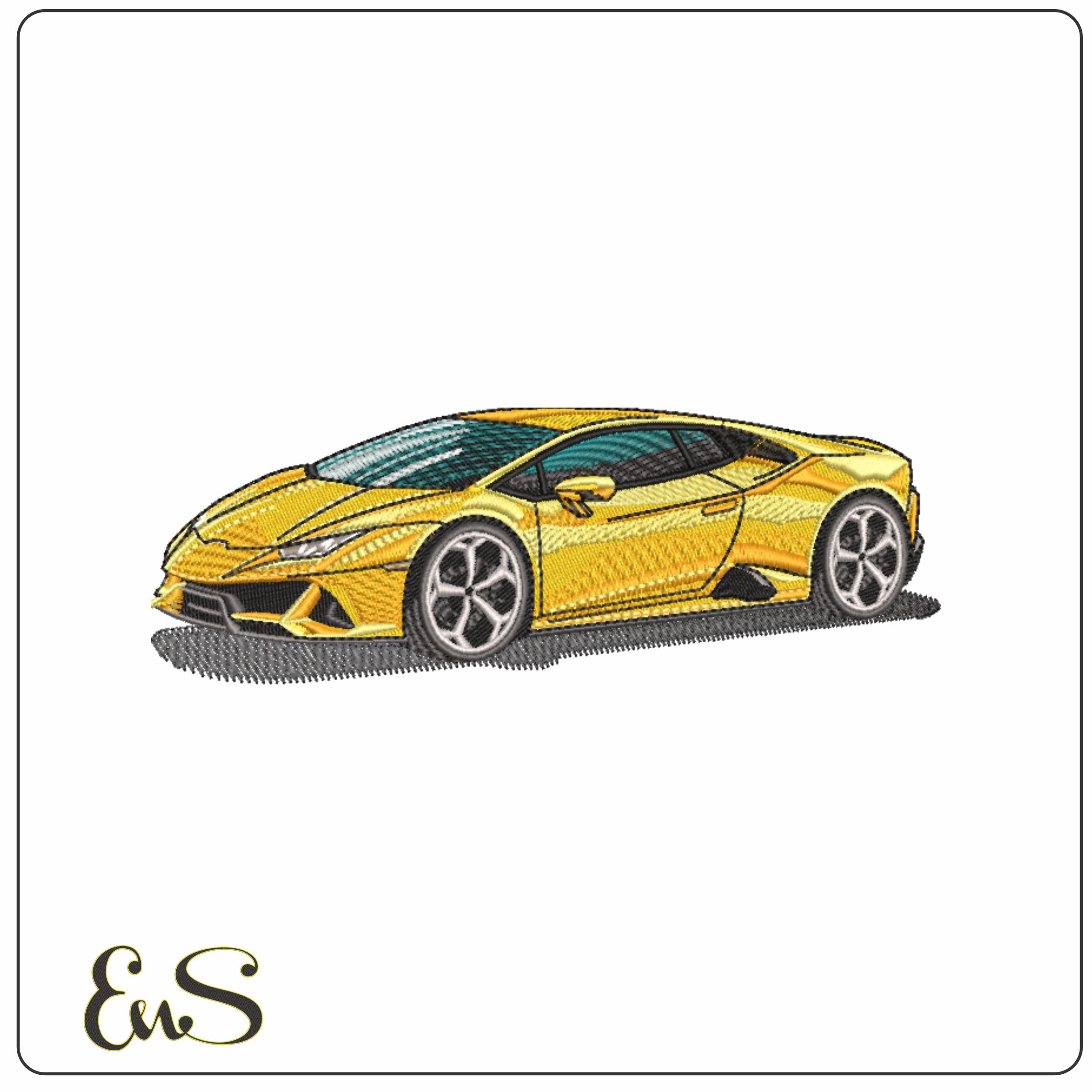 Lamborghini Huracan- Elegant embroidery design file - instant download