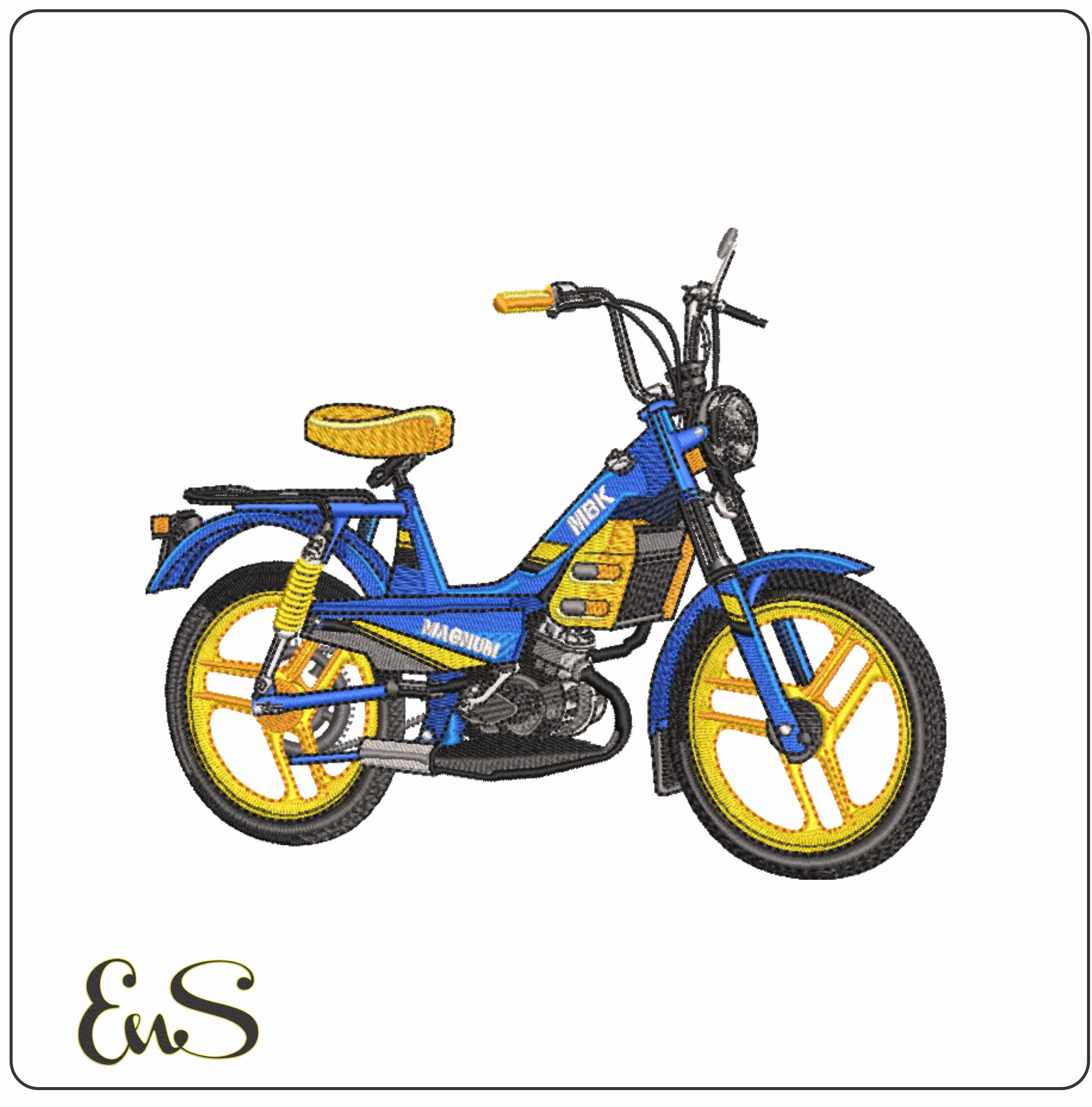 Magnum MBK 51 Scooter- Elegant embroidery design file - instant download