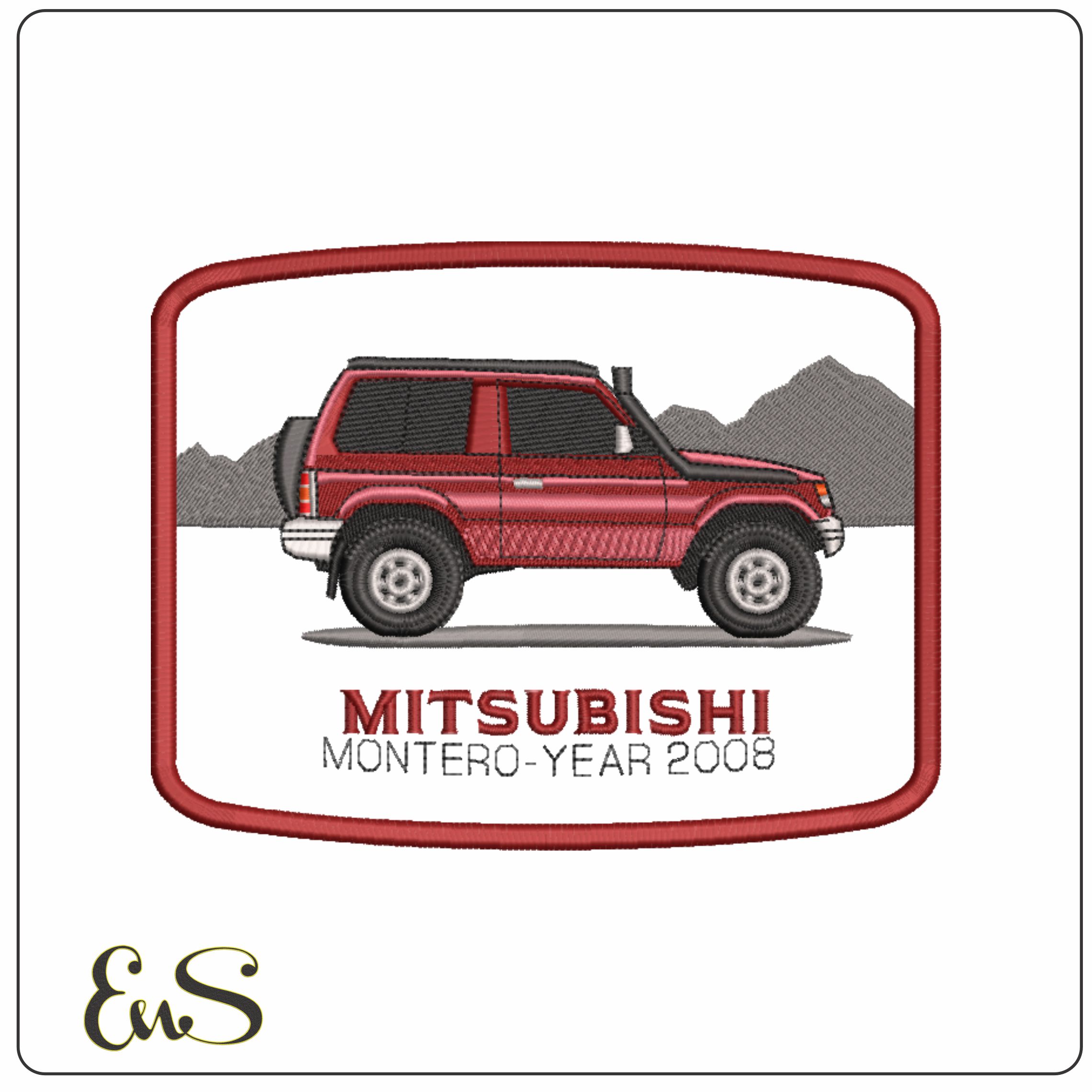 Mitsubishi Montero Frame- Elegant embroidery design file - instant download