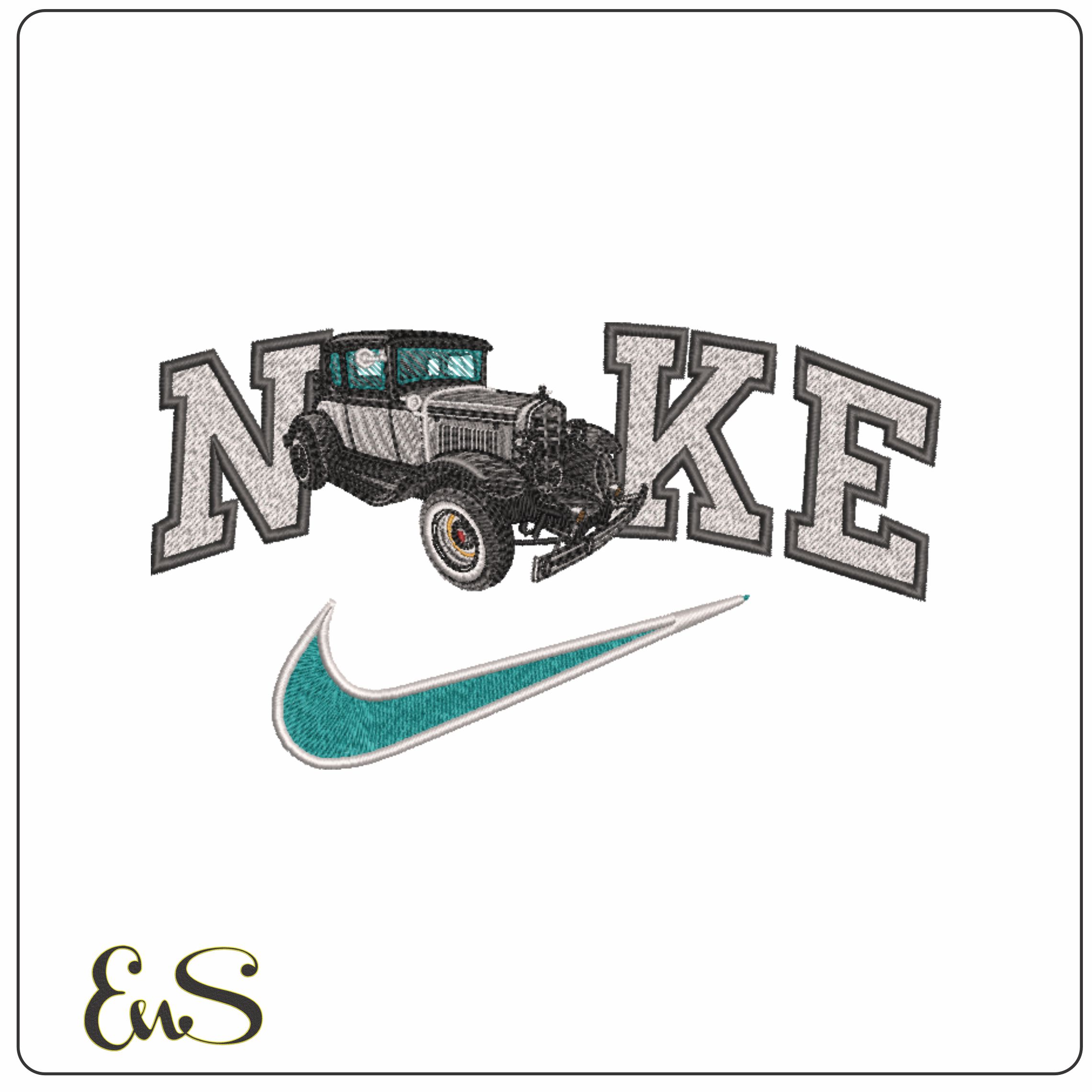 Nike 1930's Classic car- Elegant embroidery design file - instant download