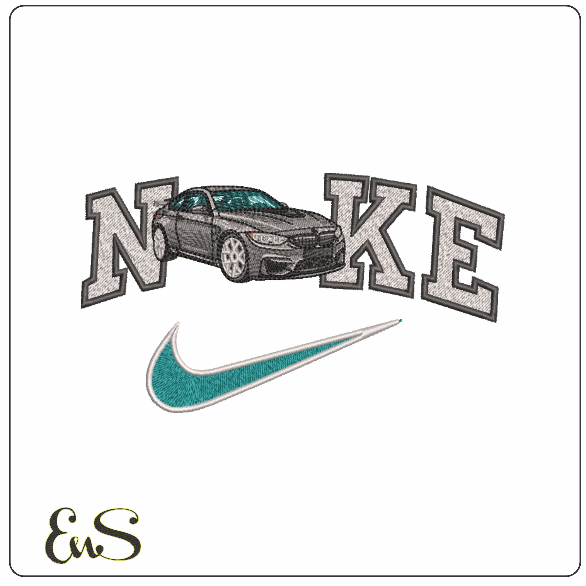 Nike BMW M3 Sports- Elegant embroidery design file - instant download