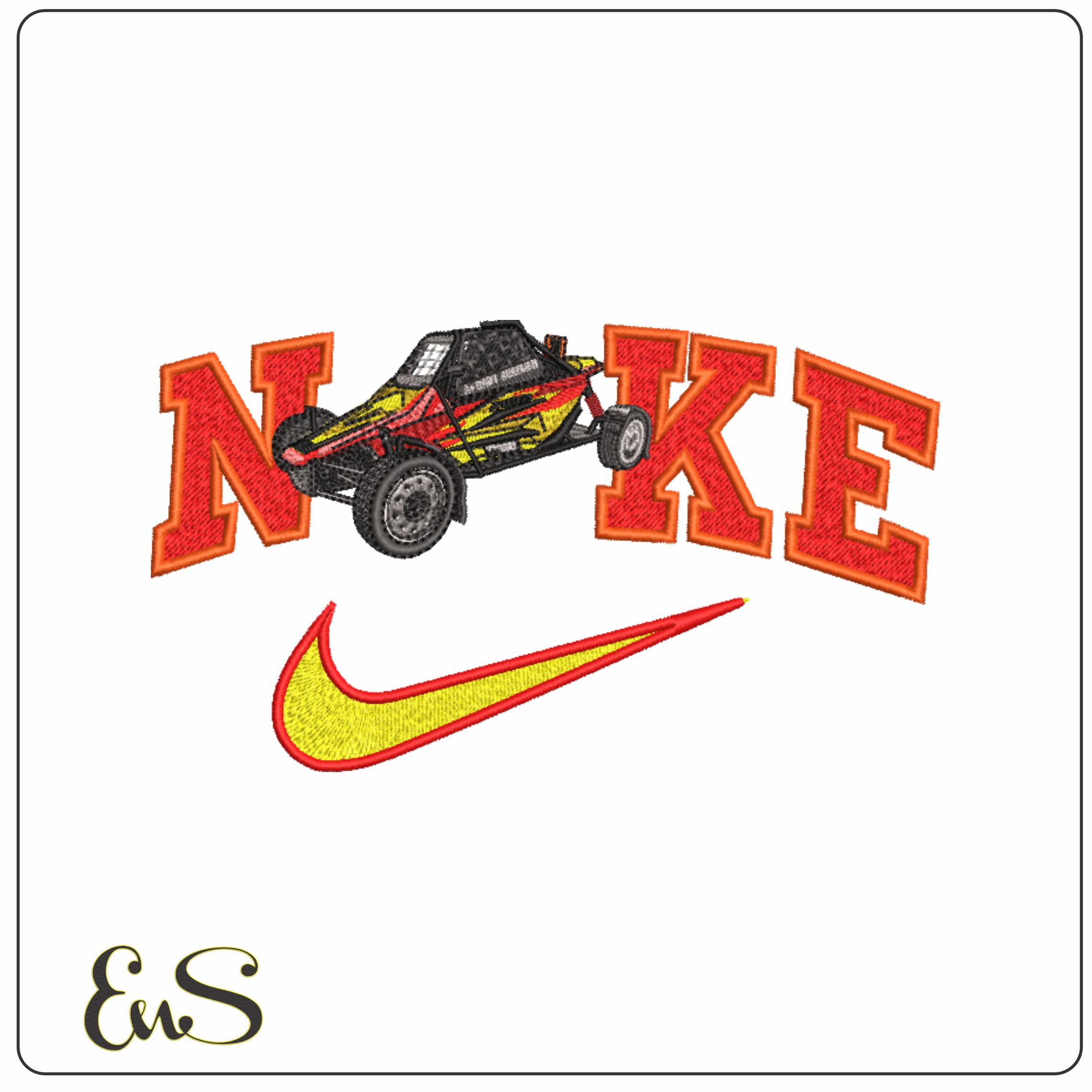 Nike Racing Dune Buggy- Elegant embroidery design file - instant download
