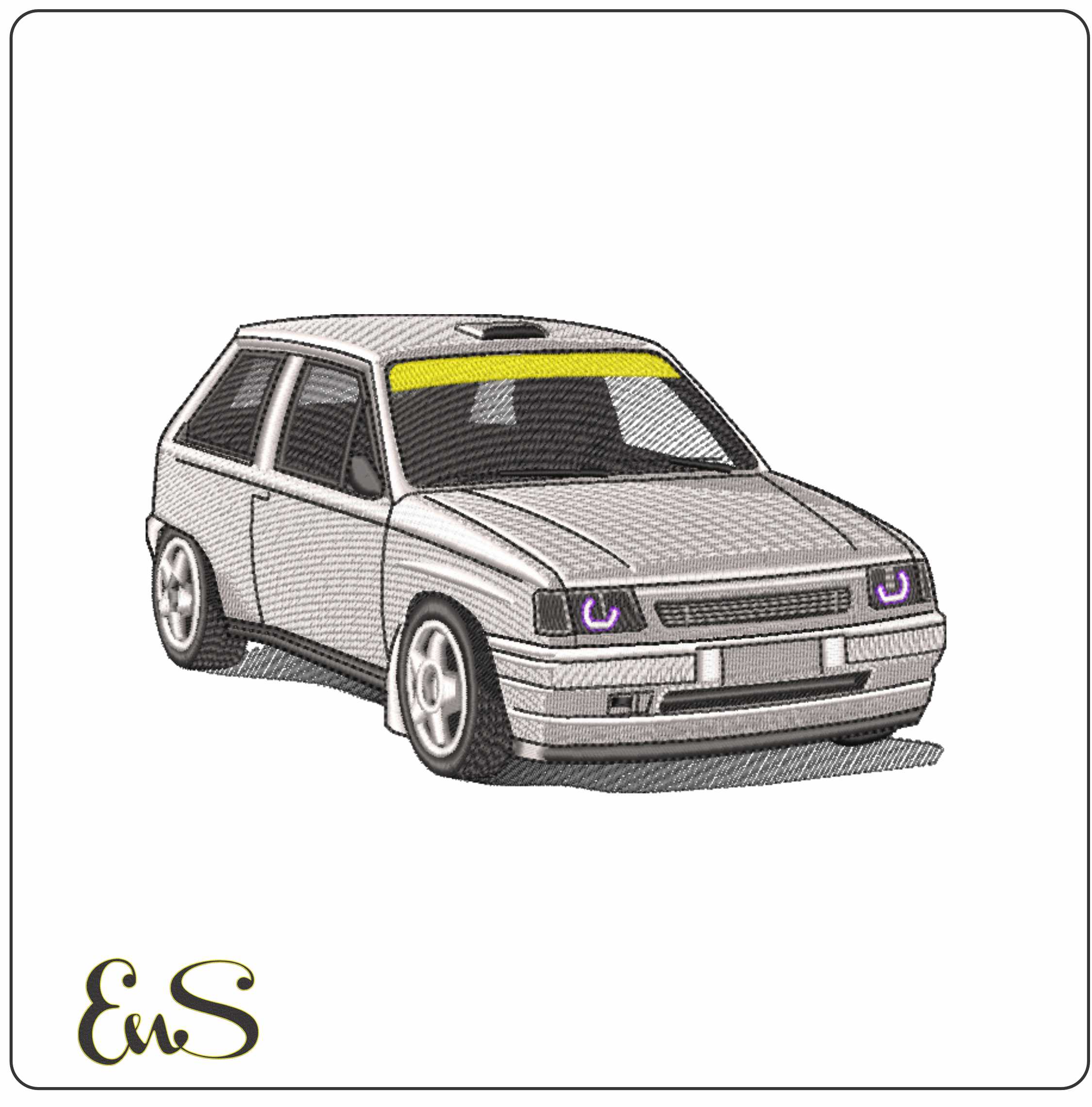 Opel Corsa Rally- Elegant embroidery design file - instant download
