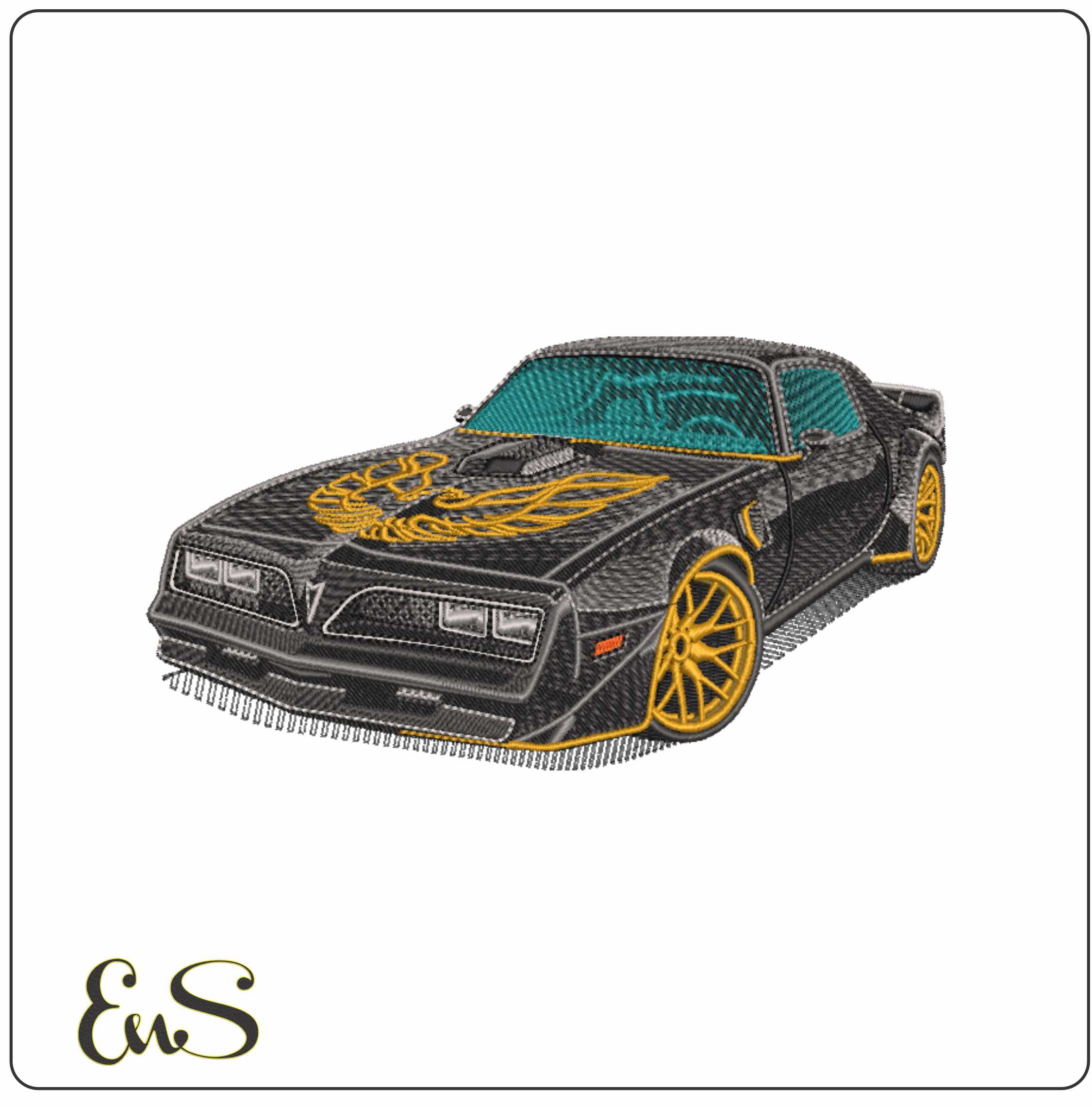Pontiac Transam Smokey and the Bandit- Elegant embroidery design file - instant download