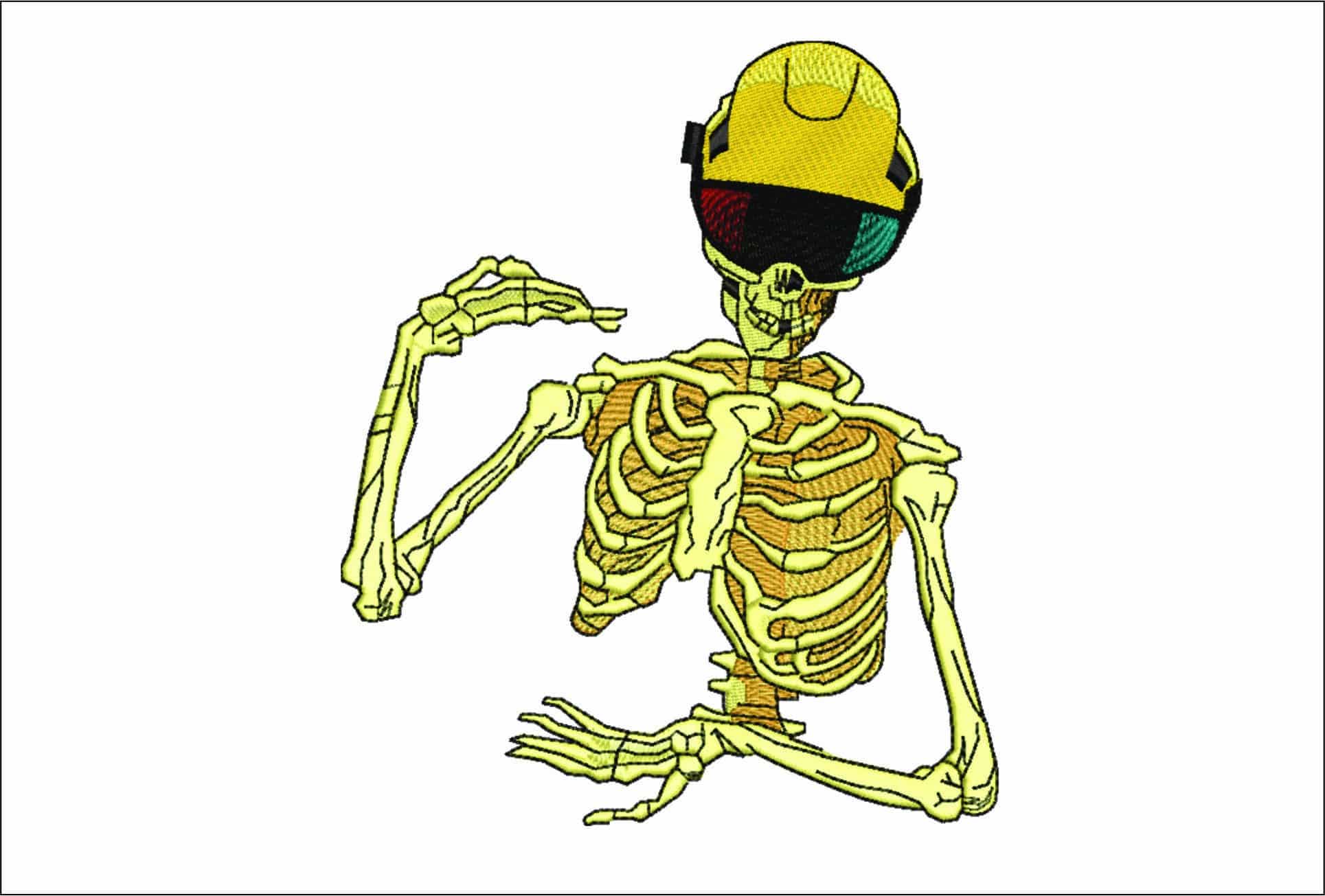 Skeleton Holding- Elegant embroidery design file - instant download