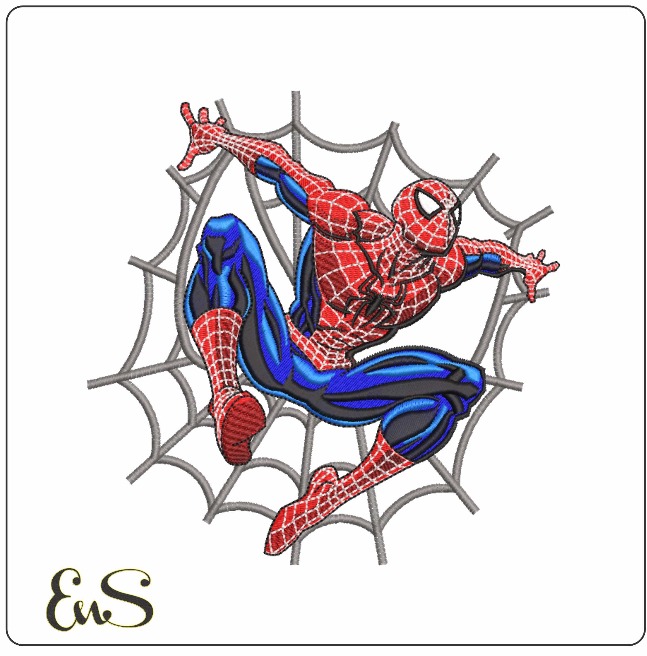 Spiderman on Web- Elegant embroidery design file - instant download