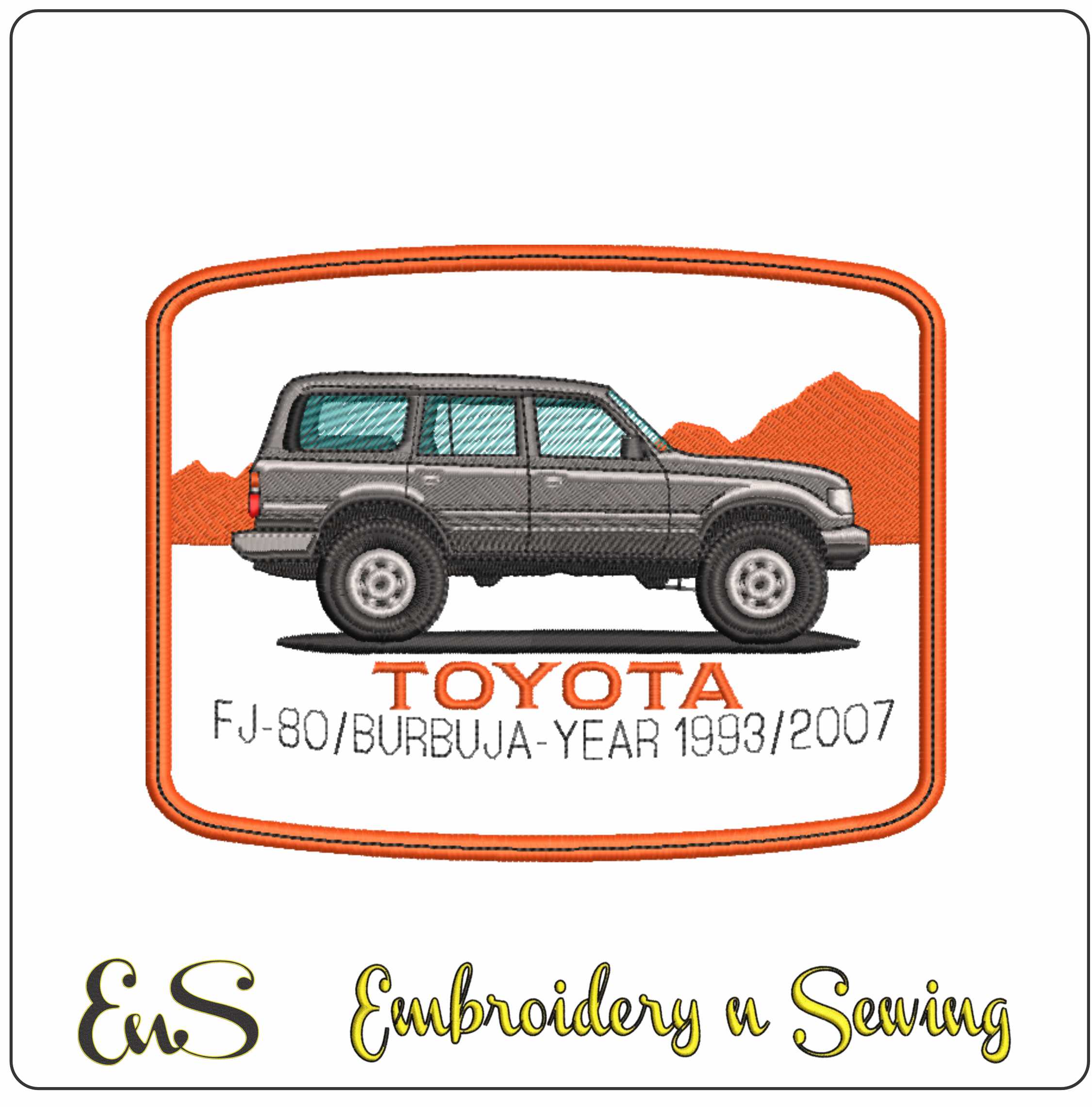 Toyota Burbuja Frame- Elegant embroidery design file - instant download