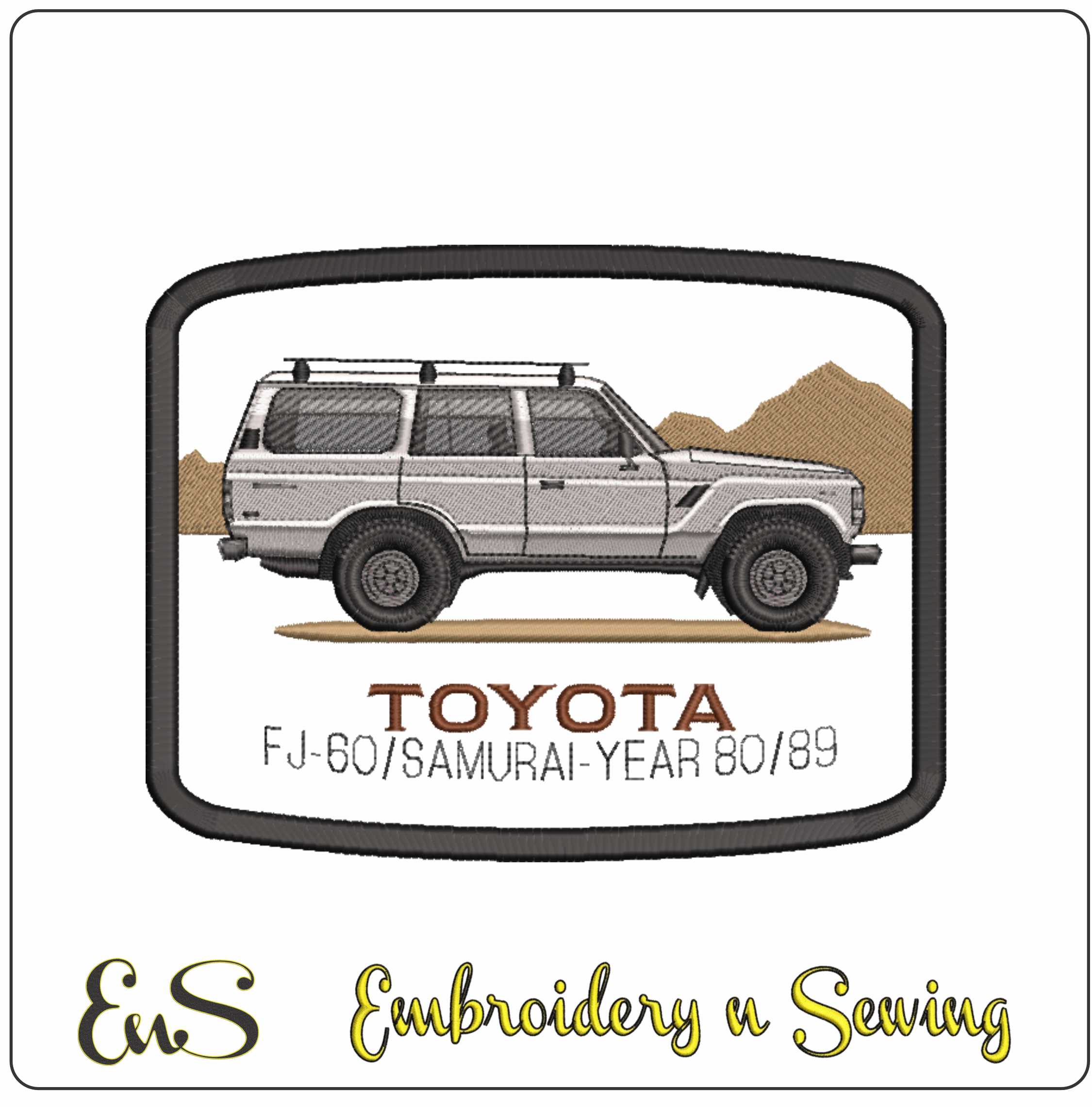 Toyota FJ Samurai- Elegant embroidery design file - instant download