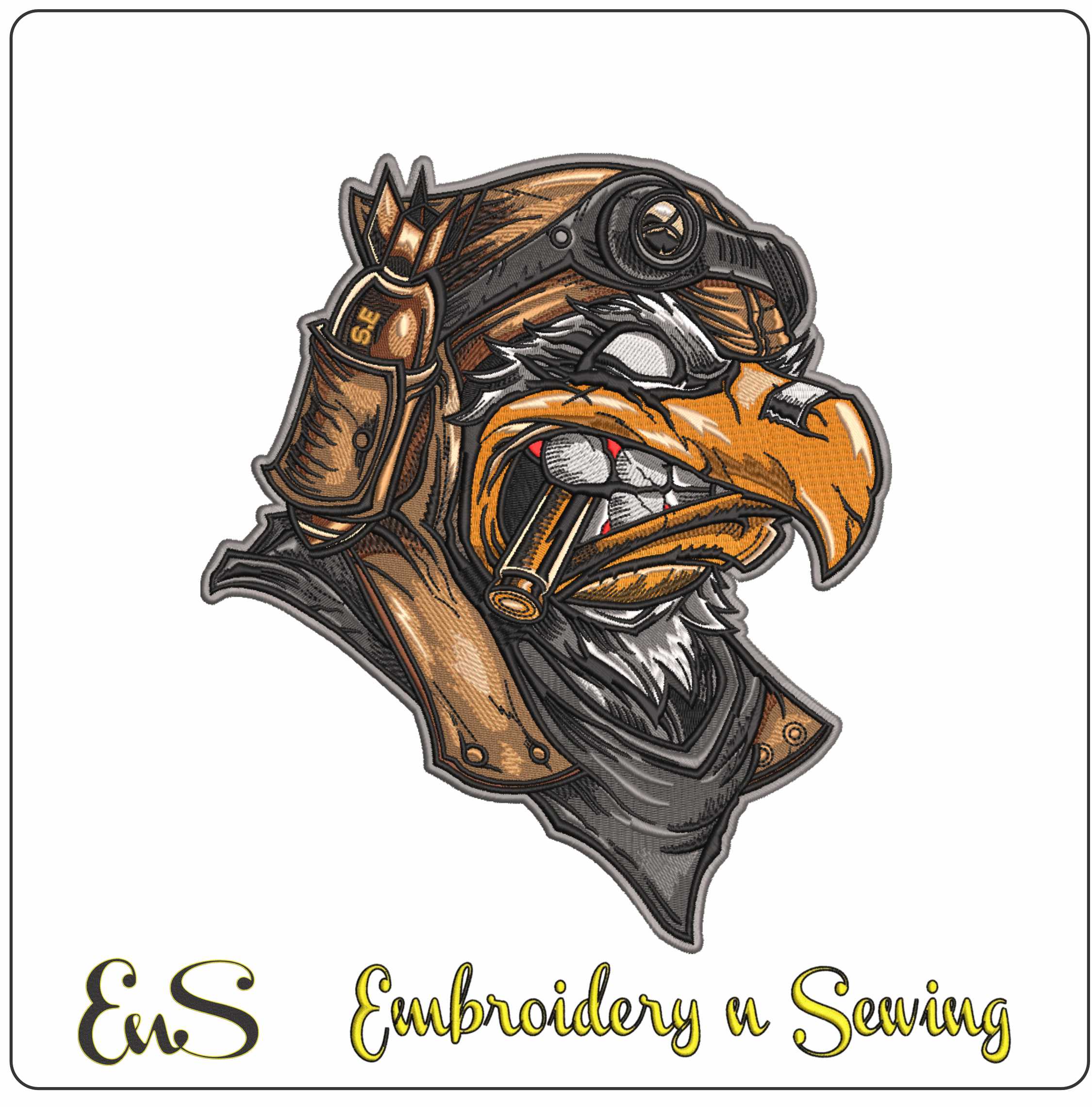 Waring Eagle- Elegant embroidery design file - instant download