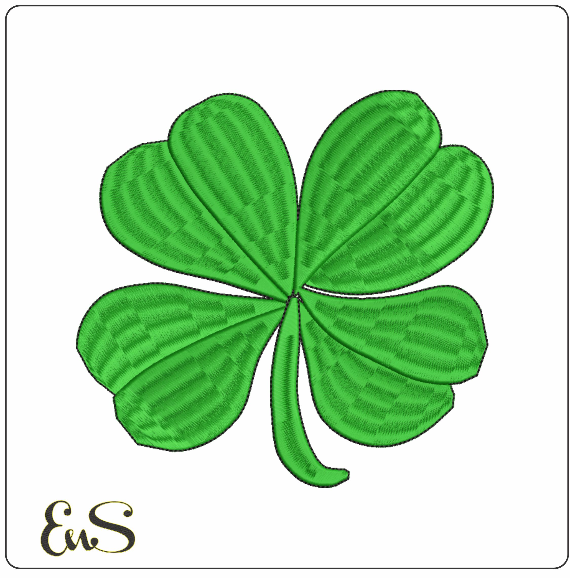 4 Leaf Clover- Elegant embroidery design file - instant download