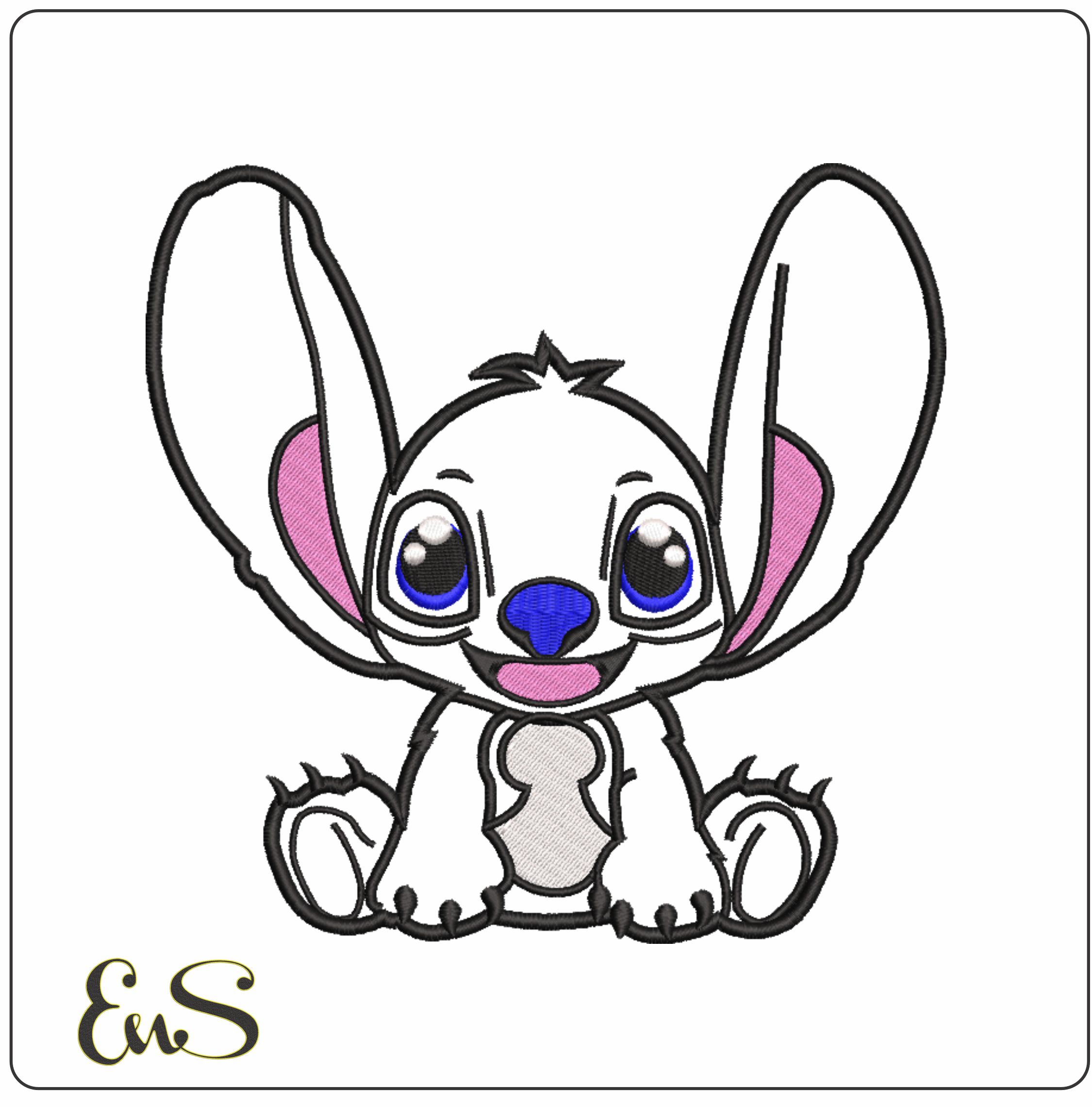 Angel - Lilo Stitch Applique- Elegant embroidery design file - instant download