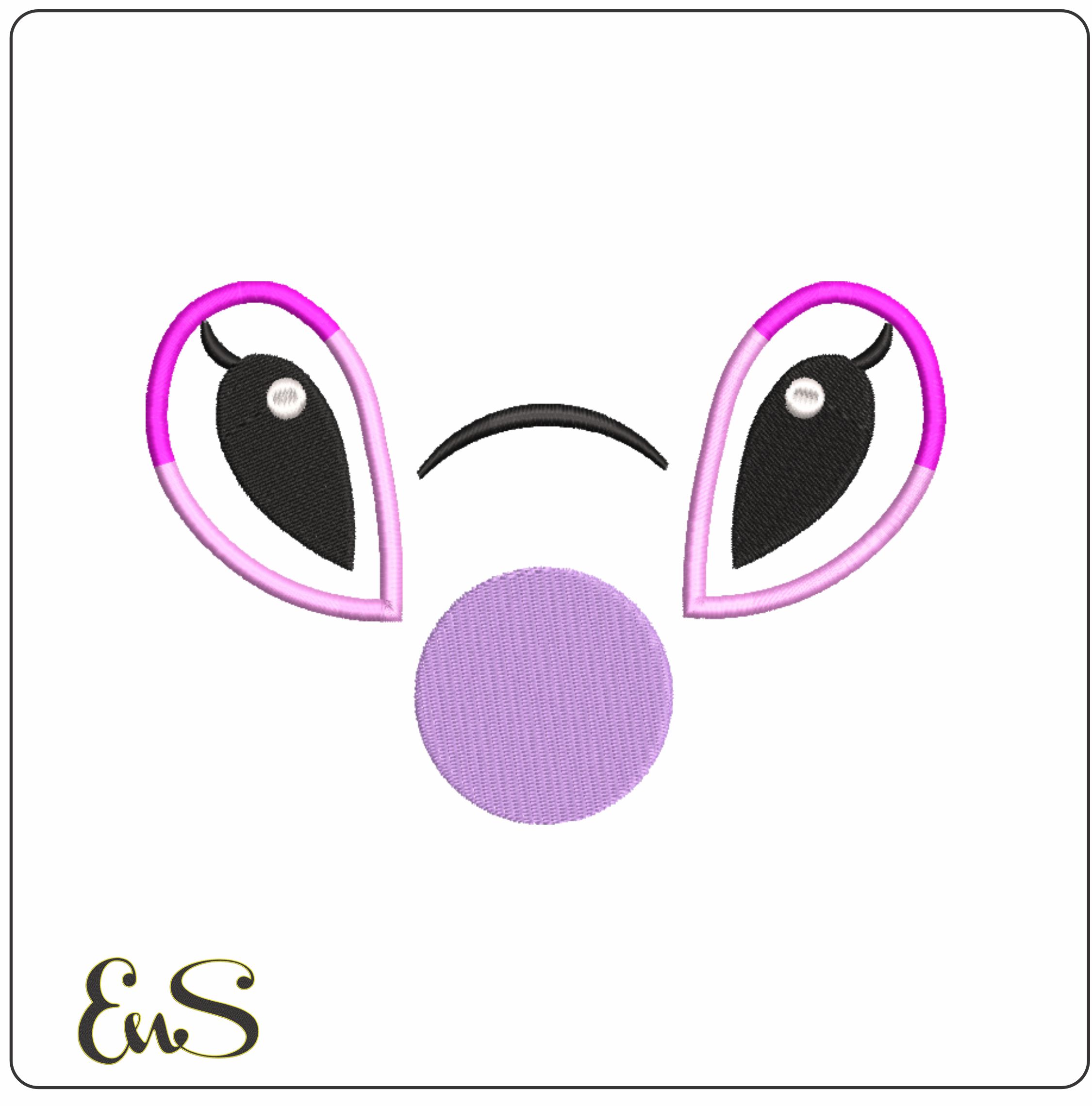 Angel Face - Lilo and Stitch- Elegant embroidery design file - instant download