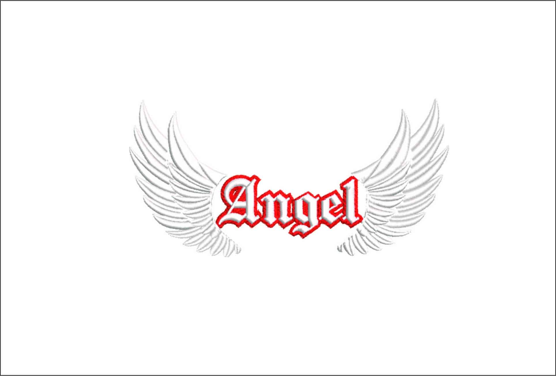 Angels Wings with text- Elegant embroidery design file - instant download