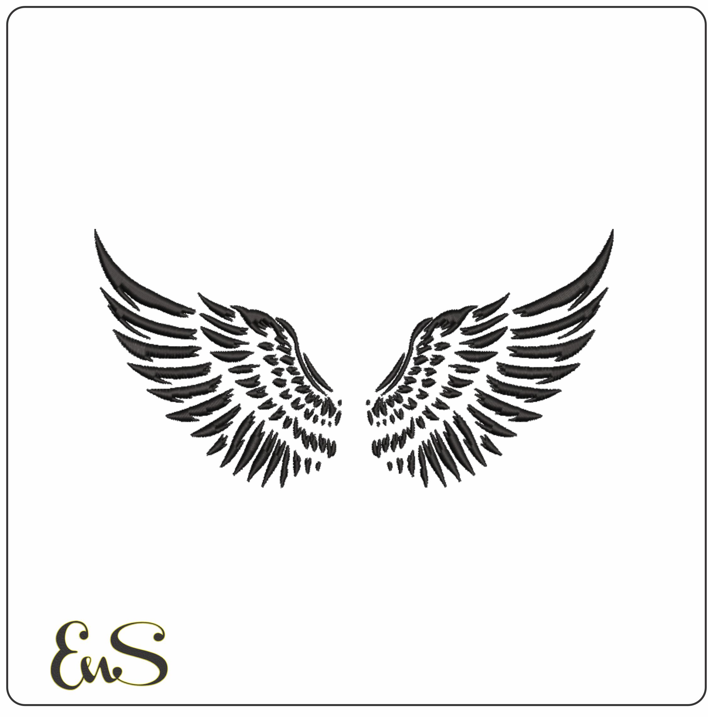 Angel Wings- Elegant embroidery design file - instant download