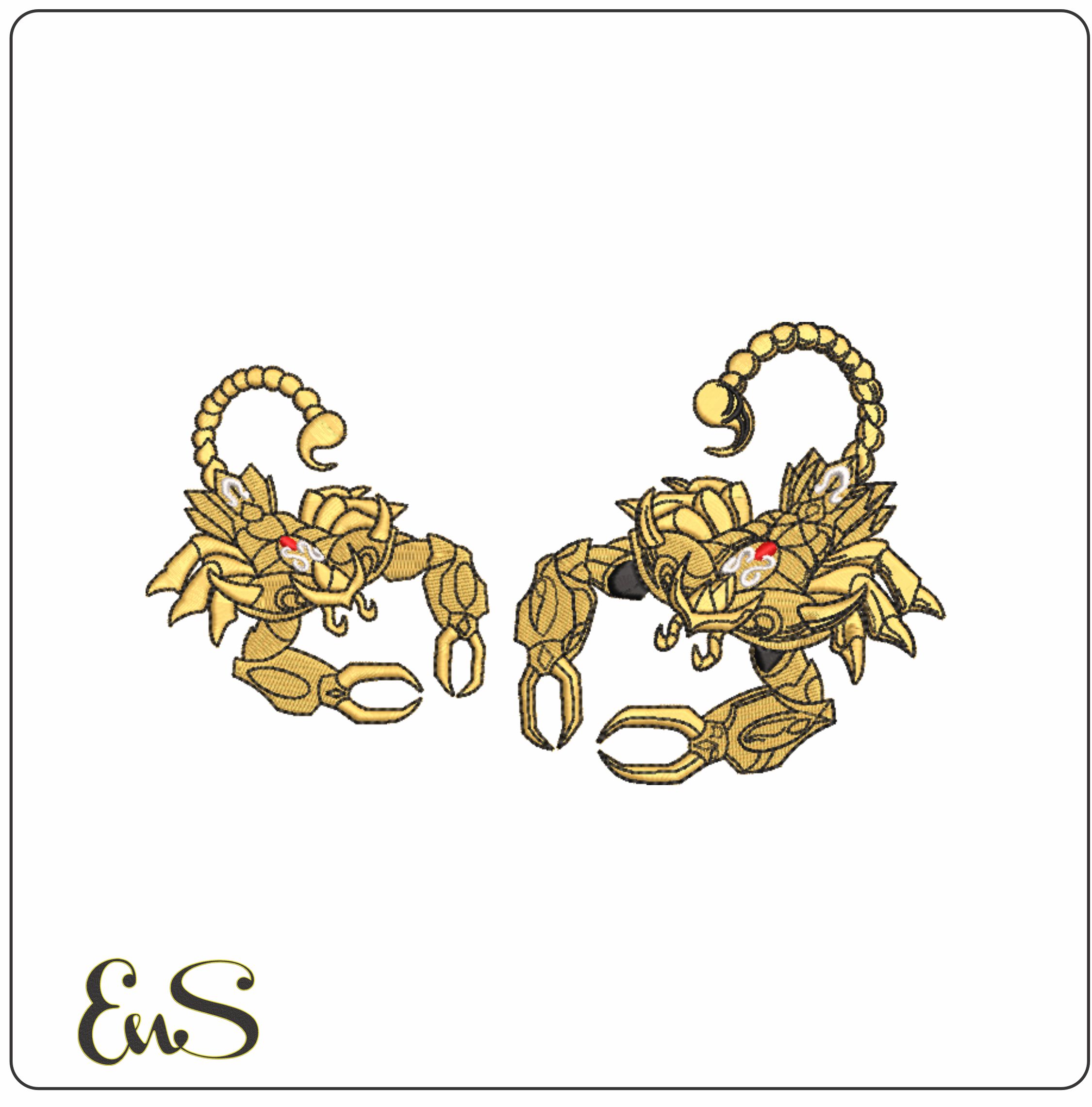 Armoured Scorpions - Anime- Elegant embroidery design file - instant download