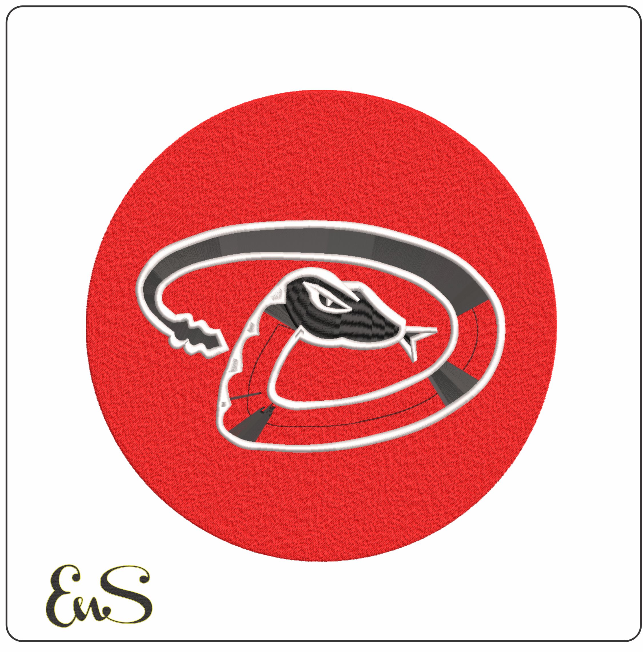 Arizona Diamondback Emblem- Elegant embroidery design file - instant download