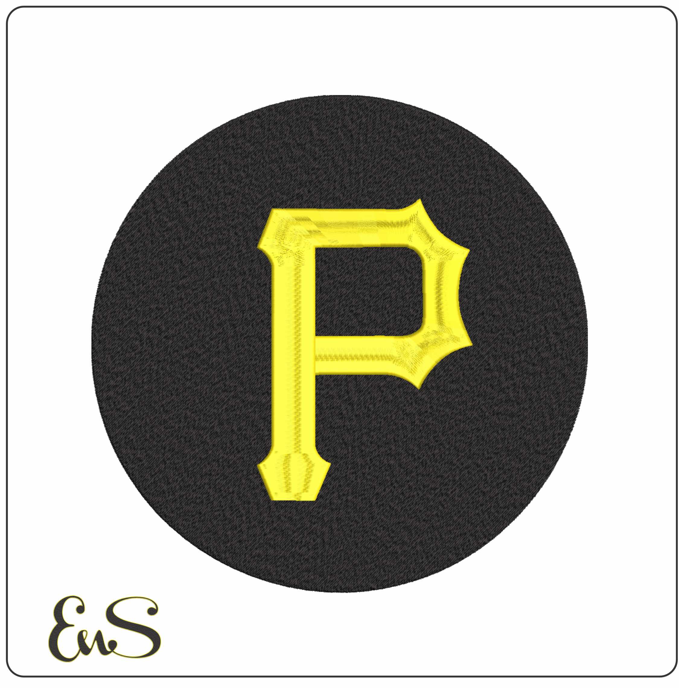 Pittsburgh Pirates Emblem- Elegant embroidery design file - instant download