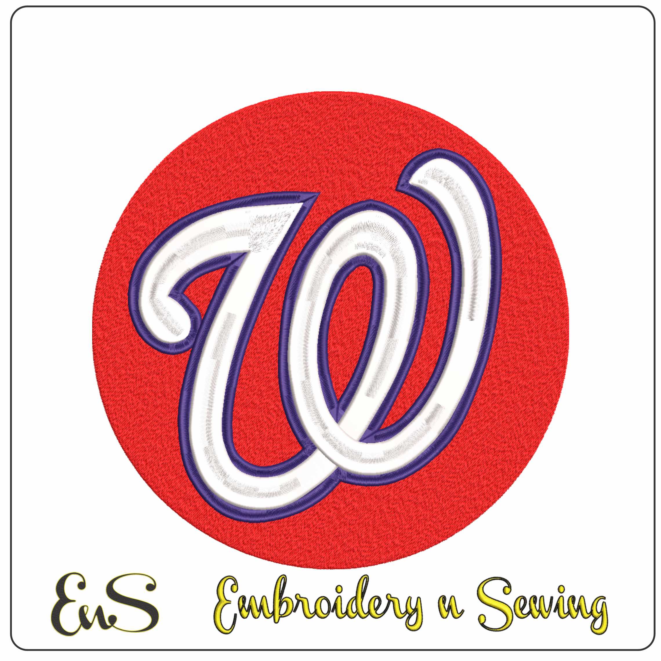 Washington Nationals Emblem- Elegant embroidery design file - instant download