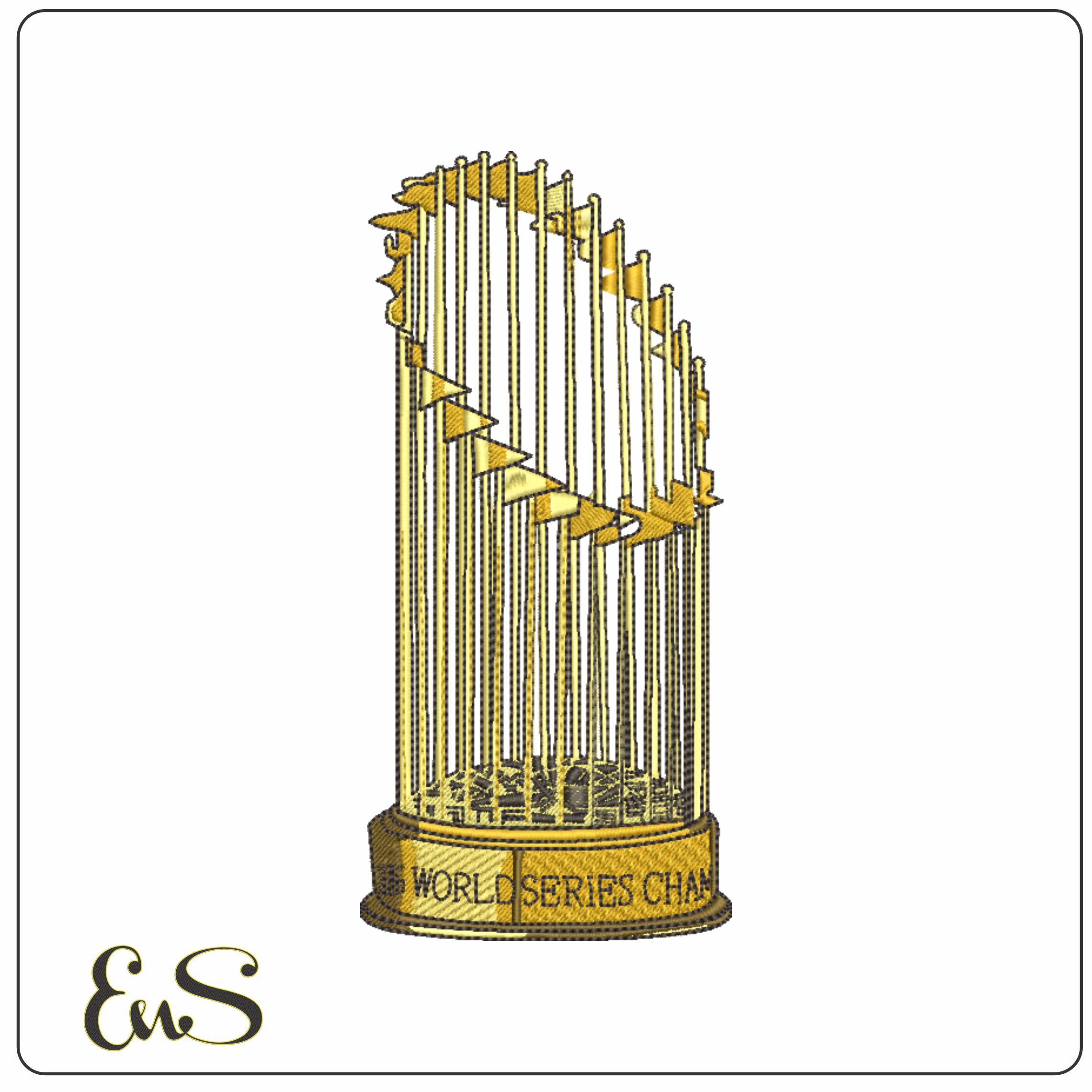 World series trophy- Elegant embroidery design file - instant download
