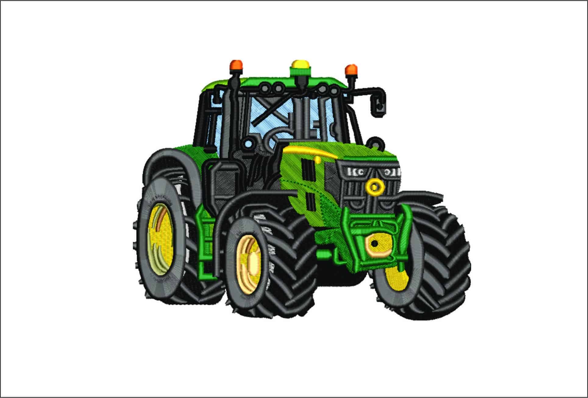 Basic Green John Deere Tractor- Elegant embroidery design file - instant download