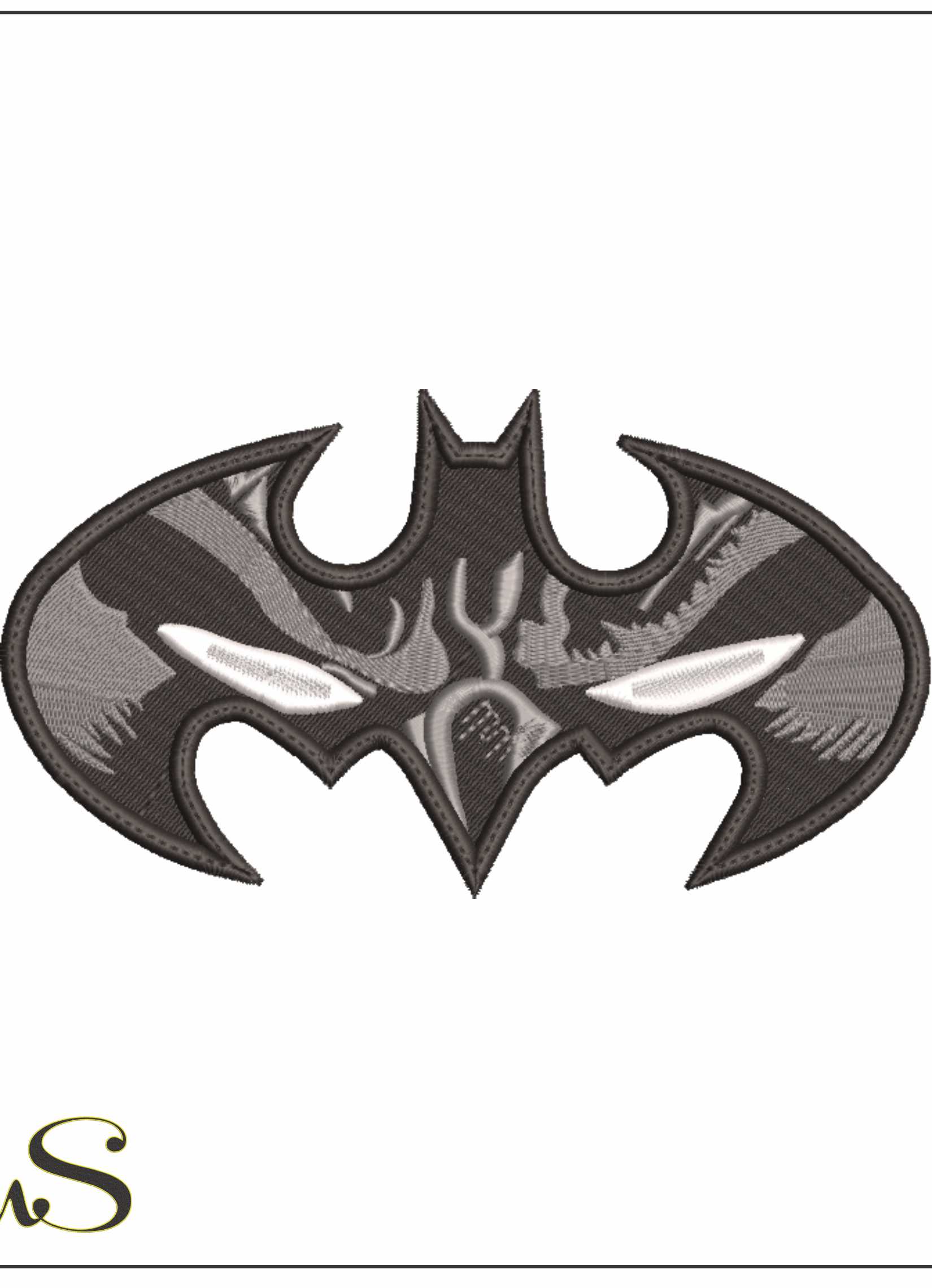 Batman Signal Eyes- Elegant embroidery design file - instant download
