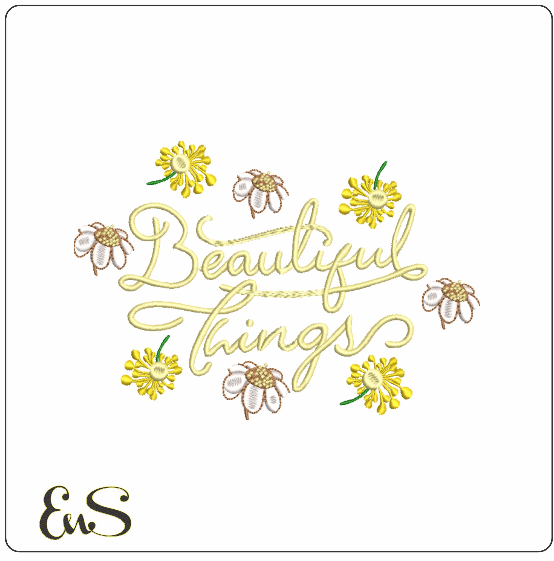 Beautiful Things Flowers- Elegant embroidery design file - instant download