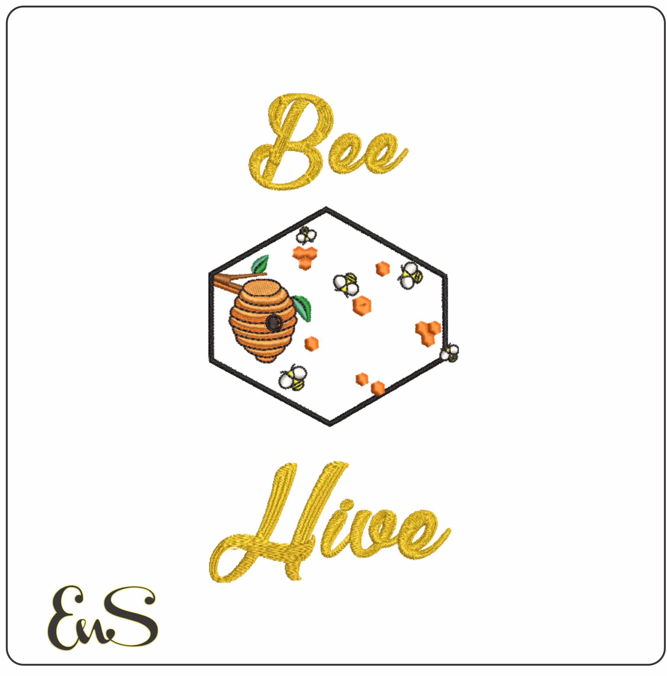 Bee Hive- Elegant embroidery design file - instant download