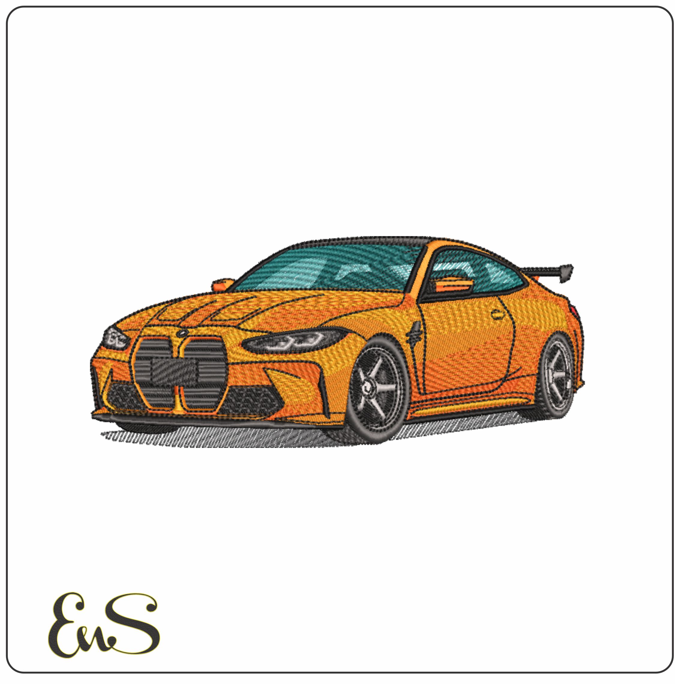 BMW 4 Series M4 G82- Elegant embroidery design file - instant download