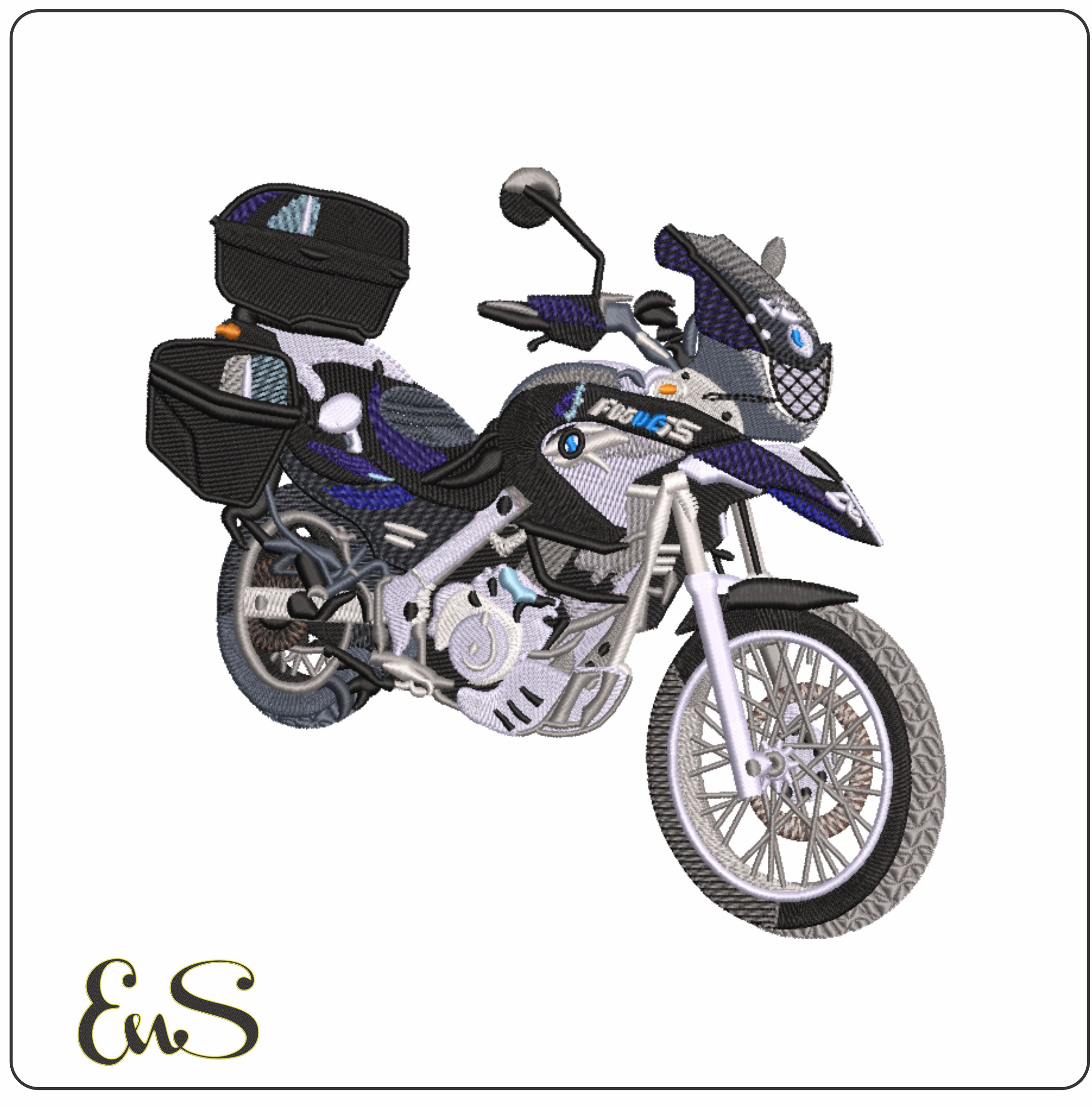 BMW F650GS Motorbike- Elegant embroidery design file - instant download