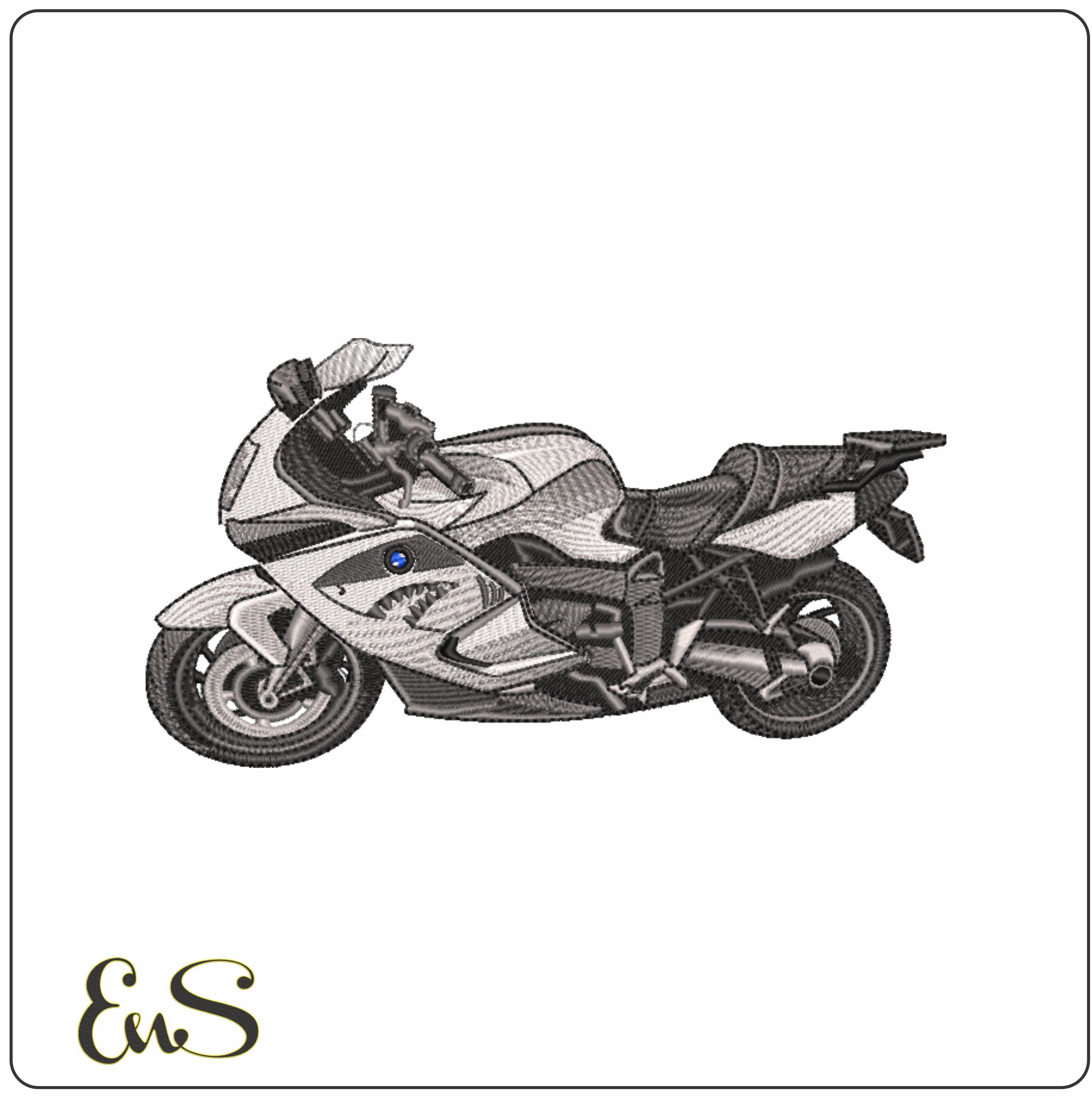 BMW K1300S Shark- Elegant embroidery design file - instant download