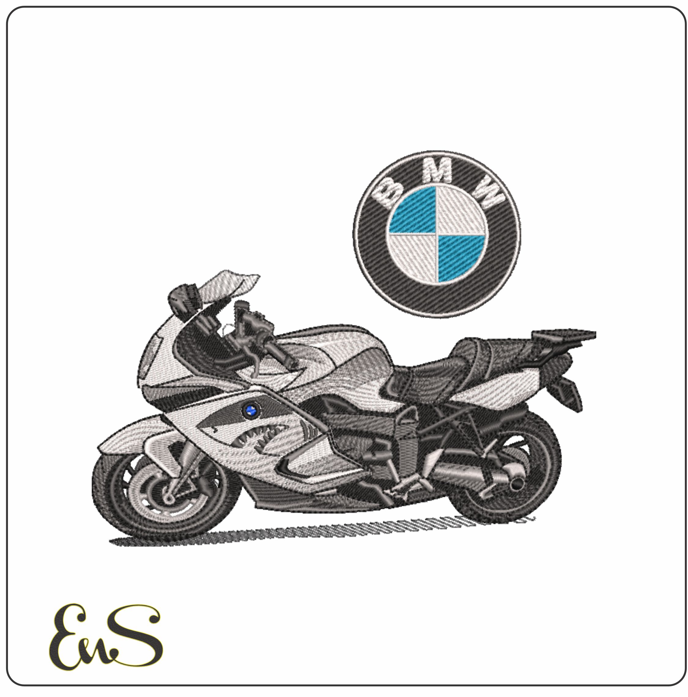 BMW K1300s Shark with Logo- Elegant embroidery design file - instant download