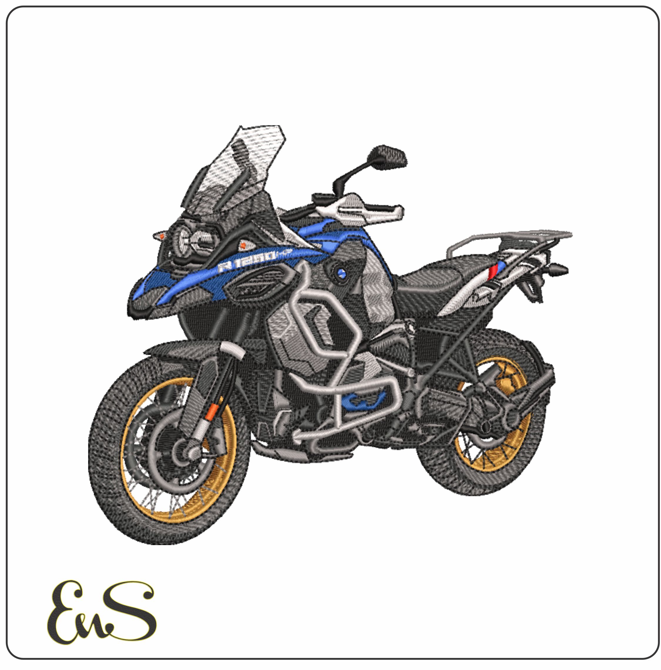 BMW R1200 Rally Motorbike- Elegant embroidery design file - instant download