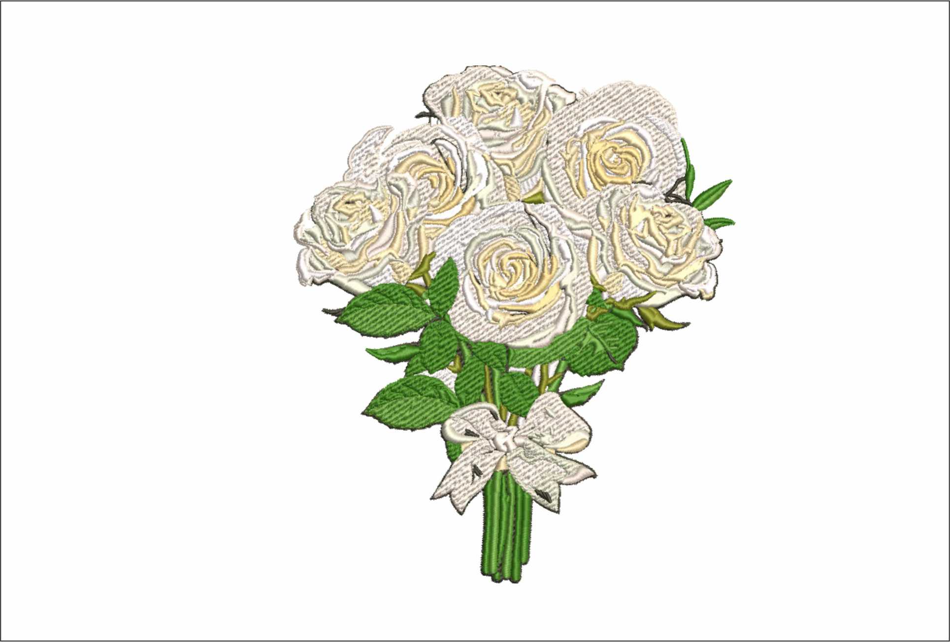 Bouquet of Roses- Elegant embroidery design file - instant download