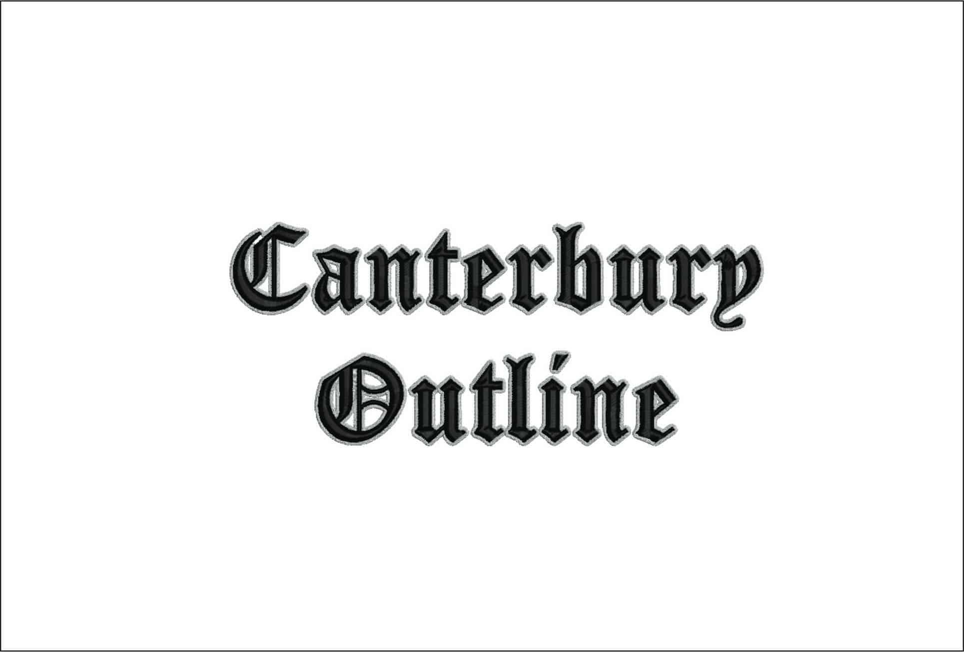 Canterbury Outline- Elegant embroidery design file - instant download