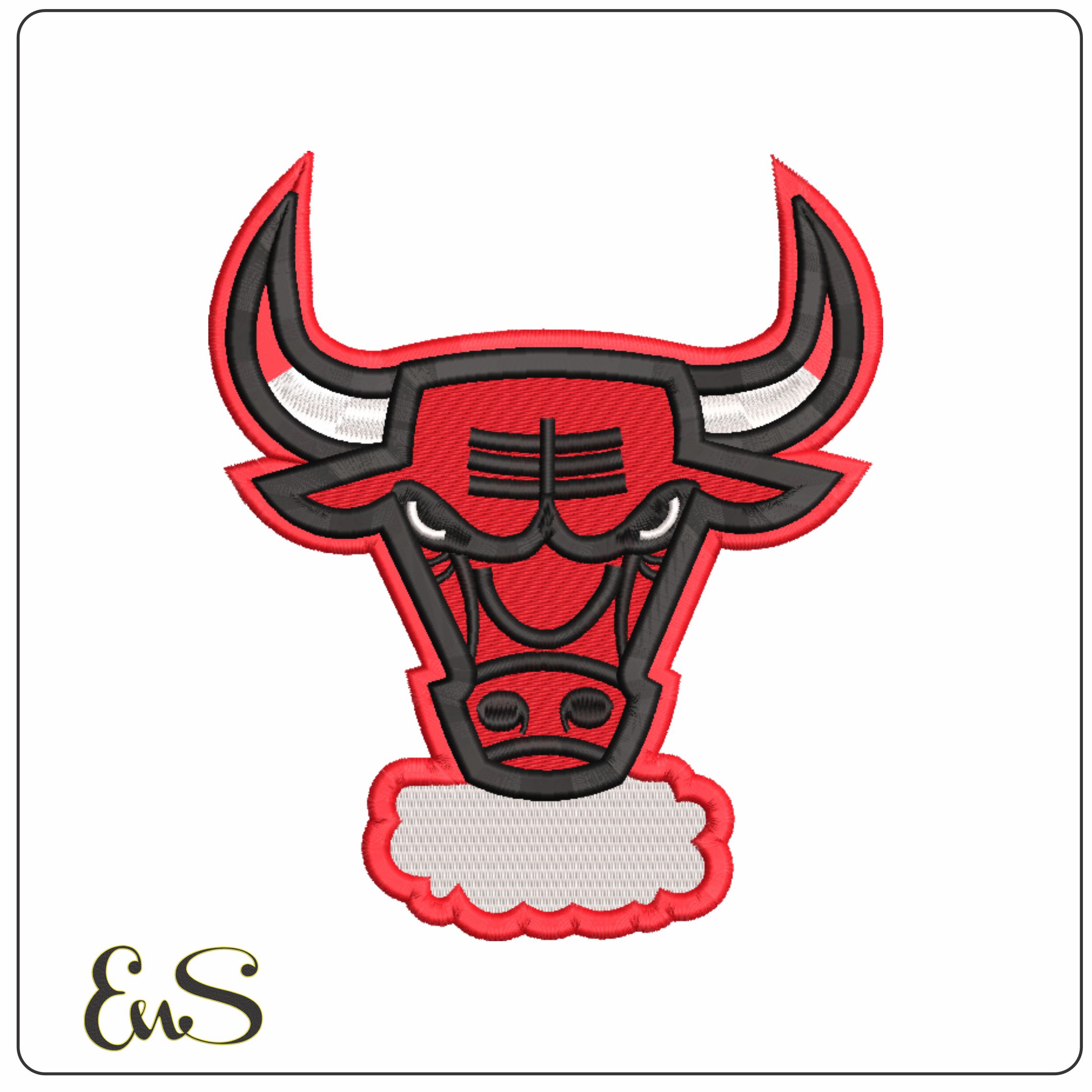Chicago Bull Face Breathing- Elegant embroidery design file - instant download