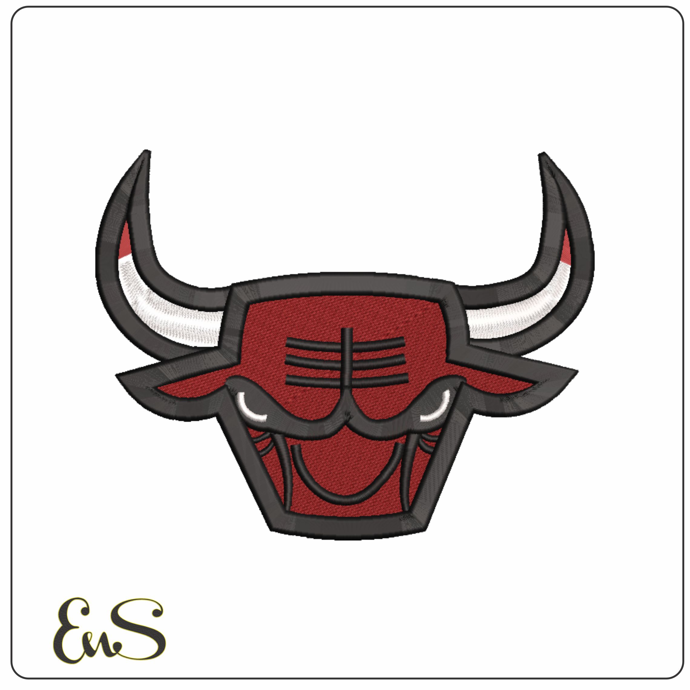 Chicago Bulls Eyes and Horns- Elegant embroidery design file - instant download