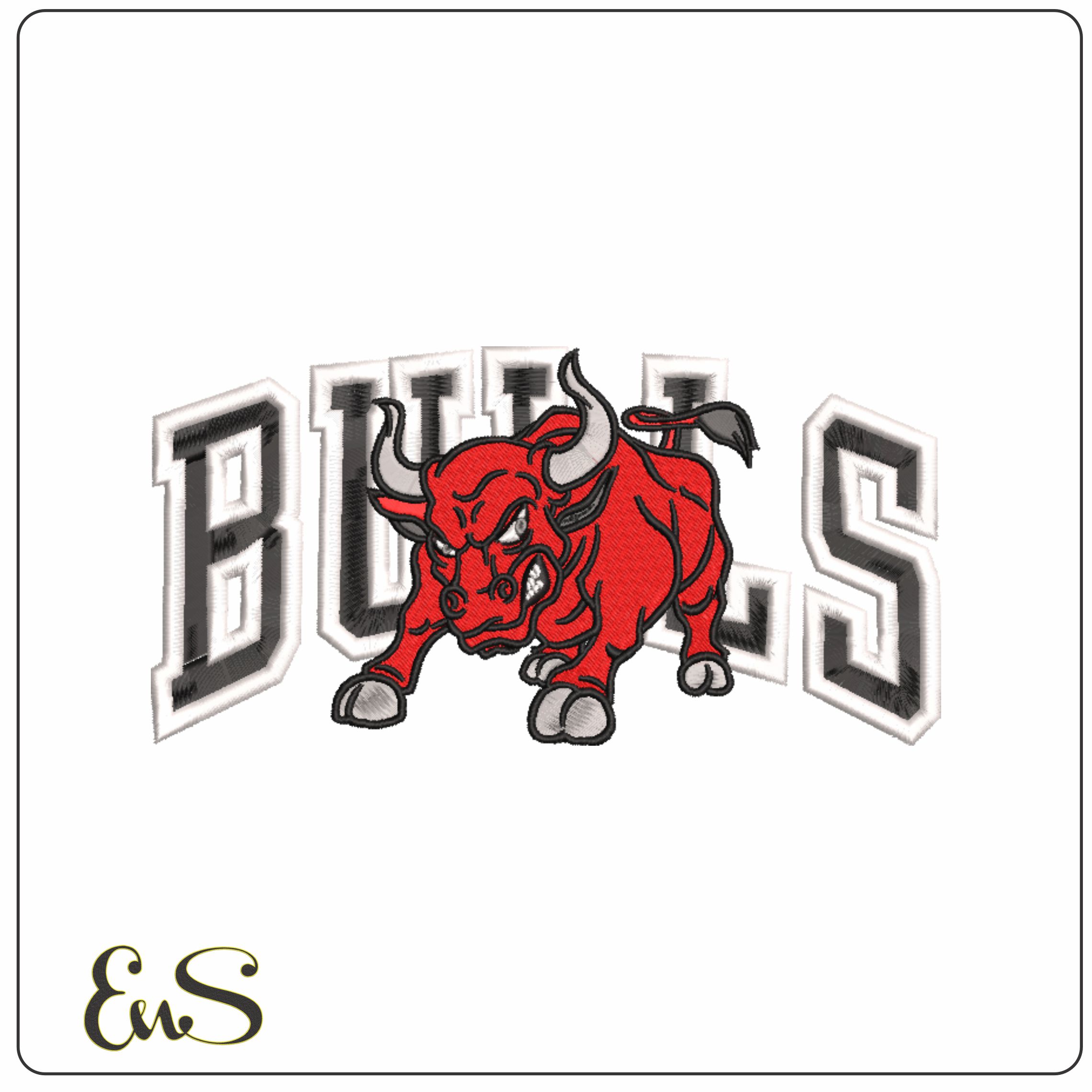 Chicago Charging Bulls- Elegant embroidery design file - instant download
