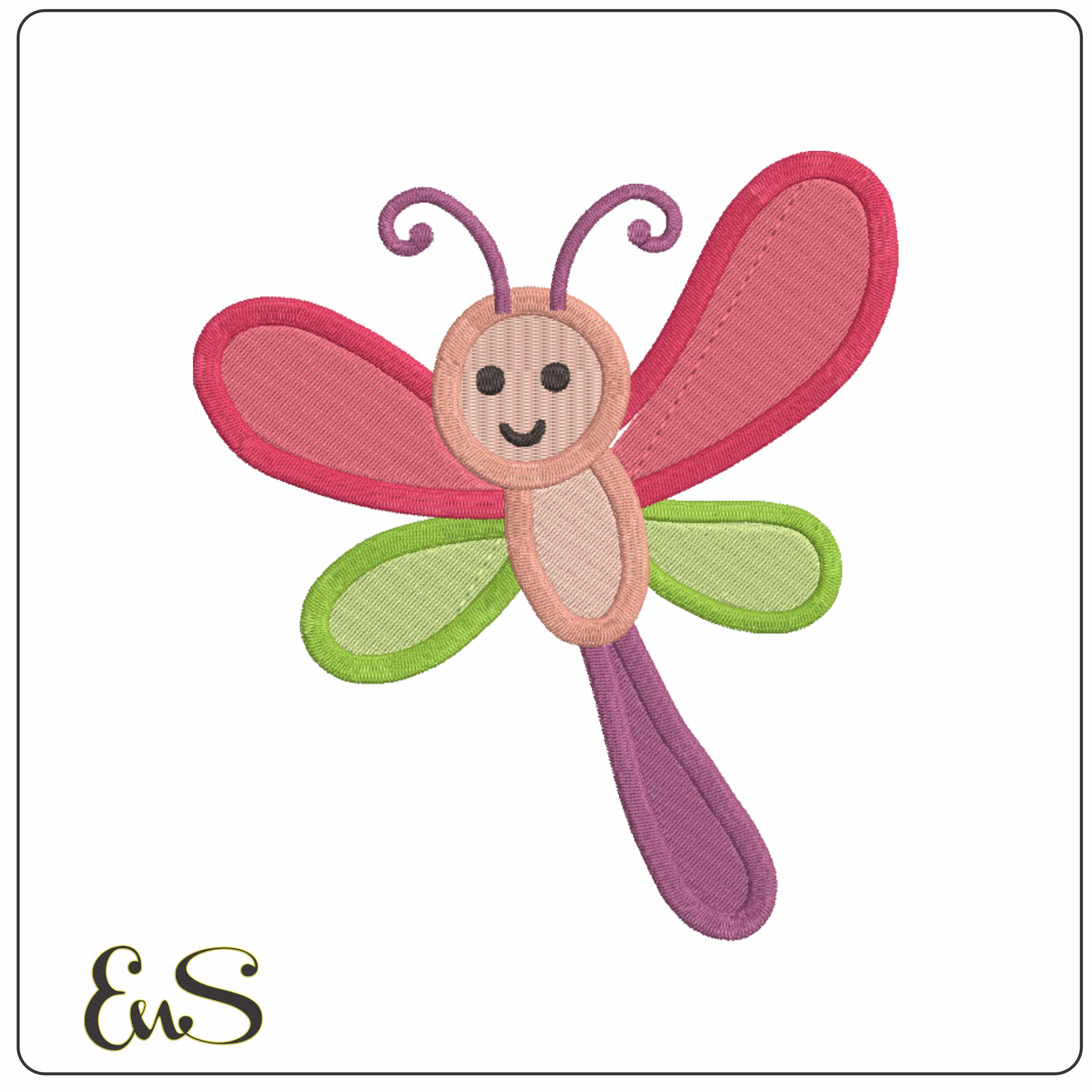 Childrens Butterfly- Elegant embroidery design file - instant download