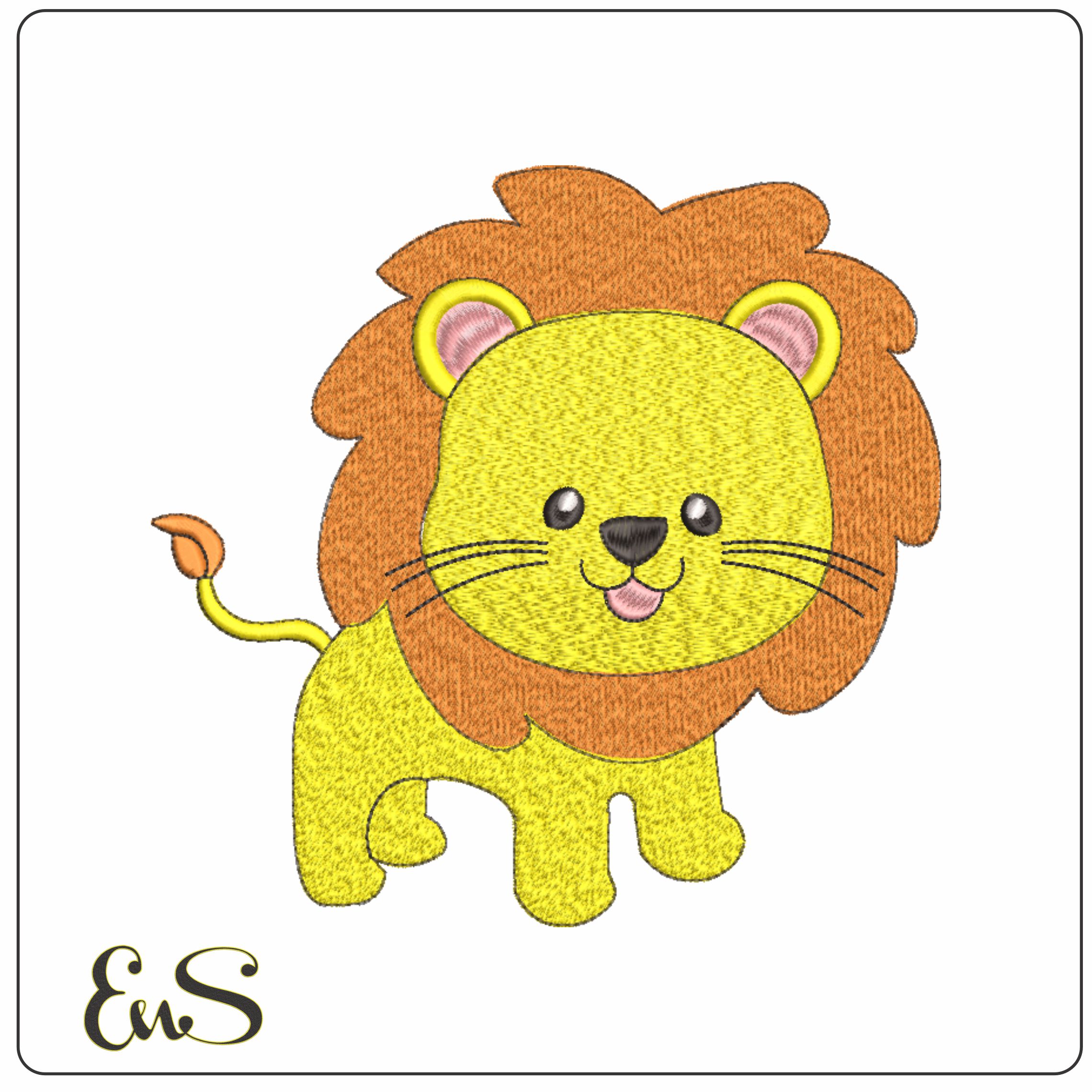 Childrens Lion Standing- Elegant embroidery design file - instant download