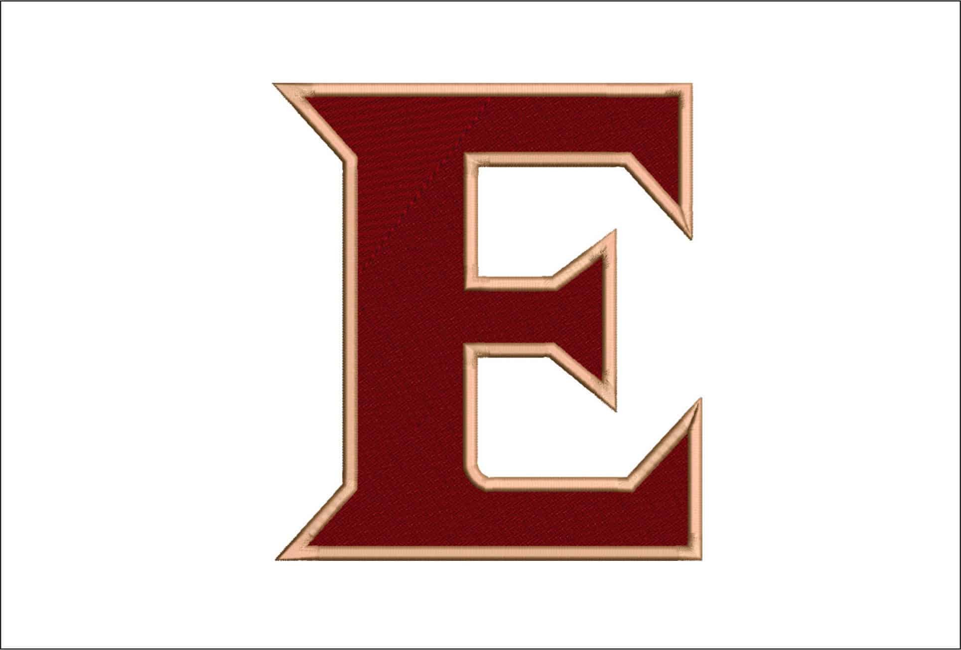 Elon E embroidery design - Elon College embroidery machine pattern embroidery file - instant download in a frame