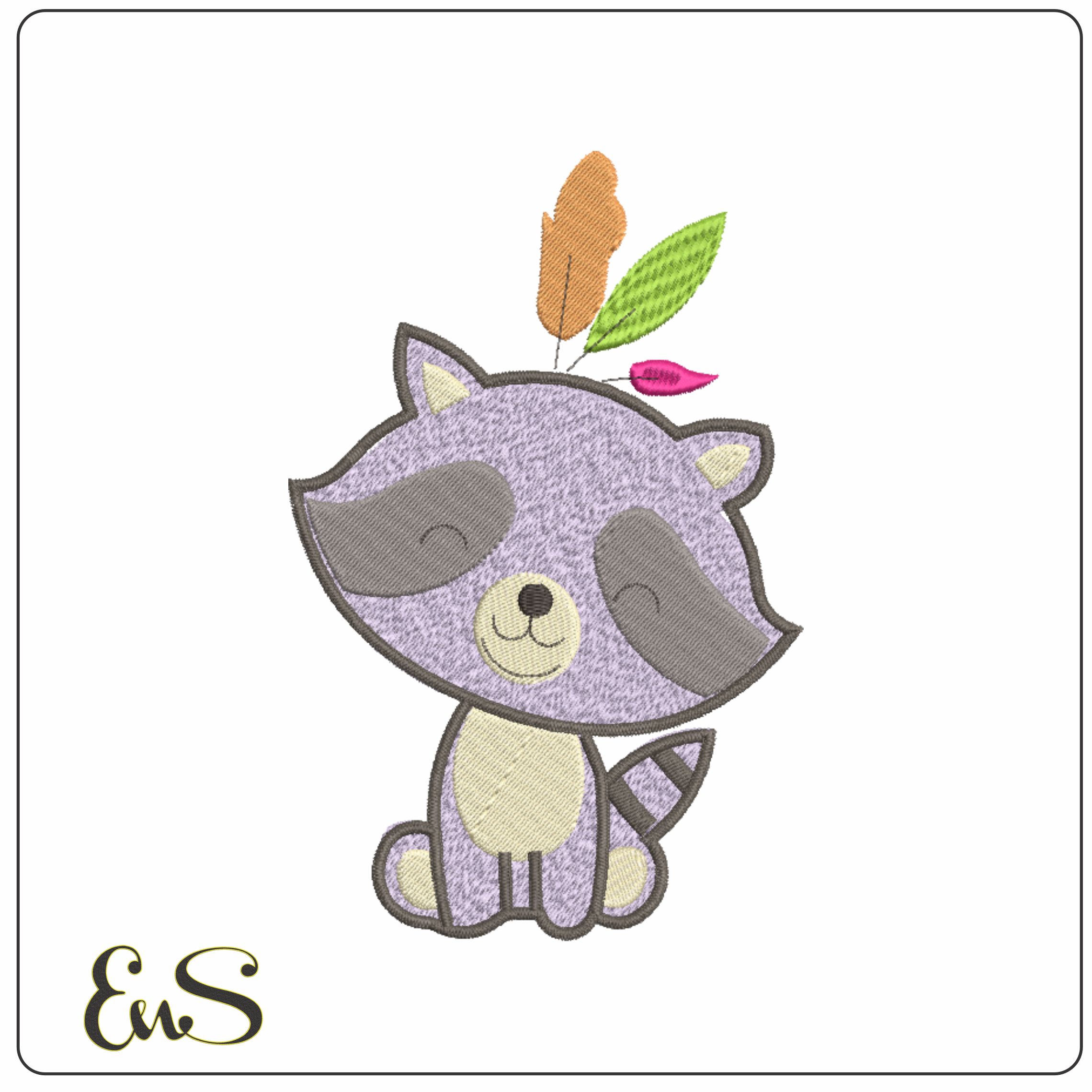 Cute Children dog with Feathers- Elegant embroidery design file - instant download