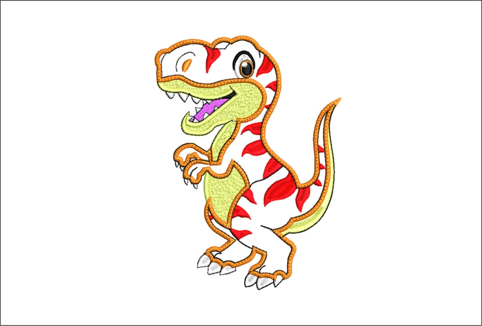 Cute T Rex Applique- Elegant embroidery design file - instant download
