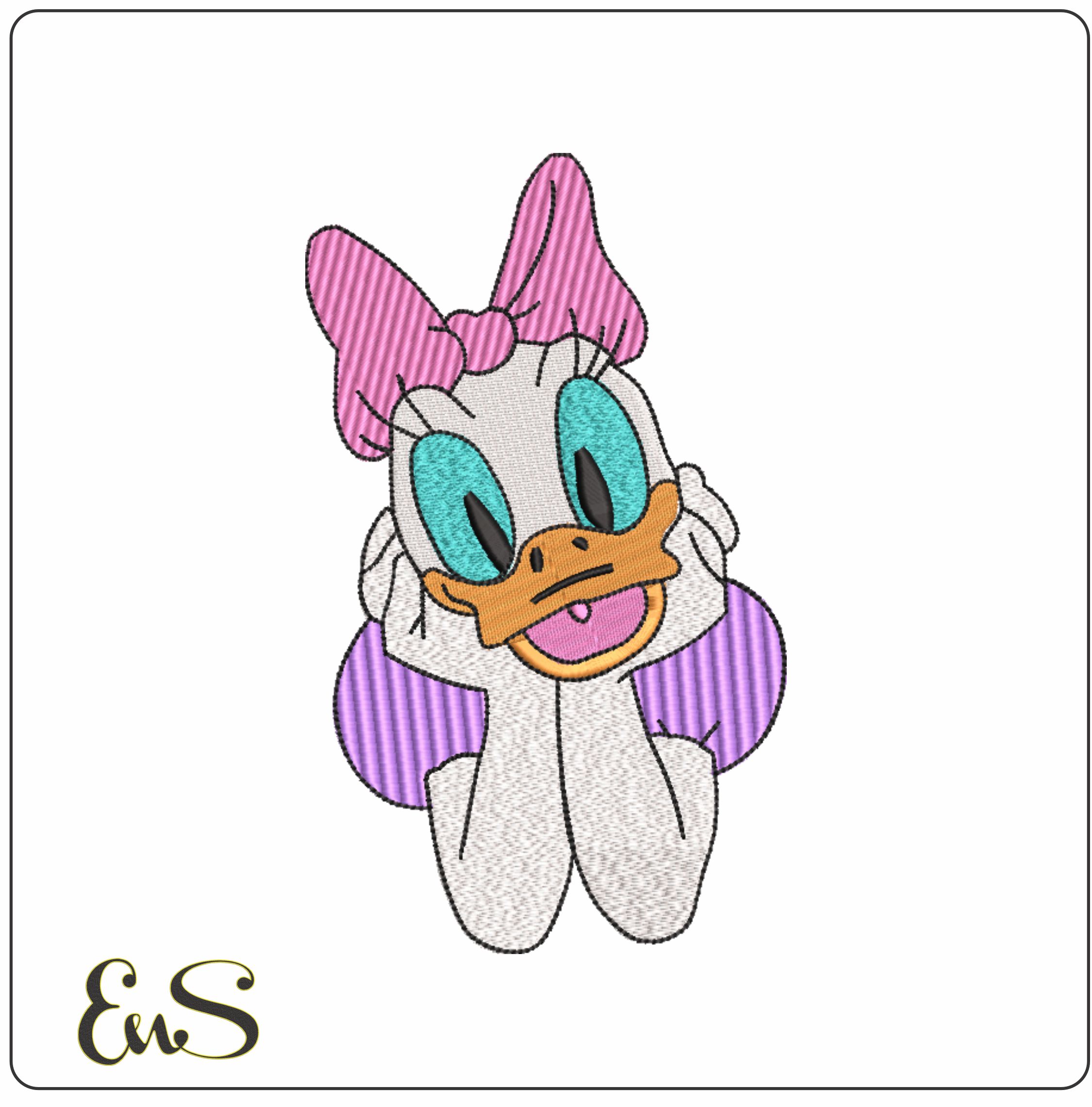 Daisy Duck- Elegant embroidery design file - instant download