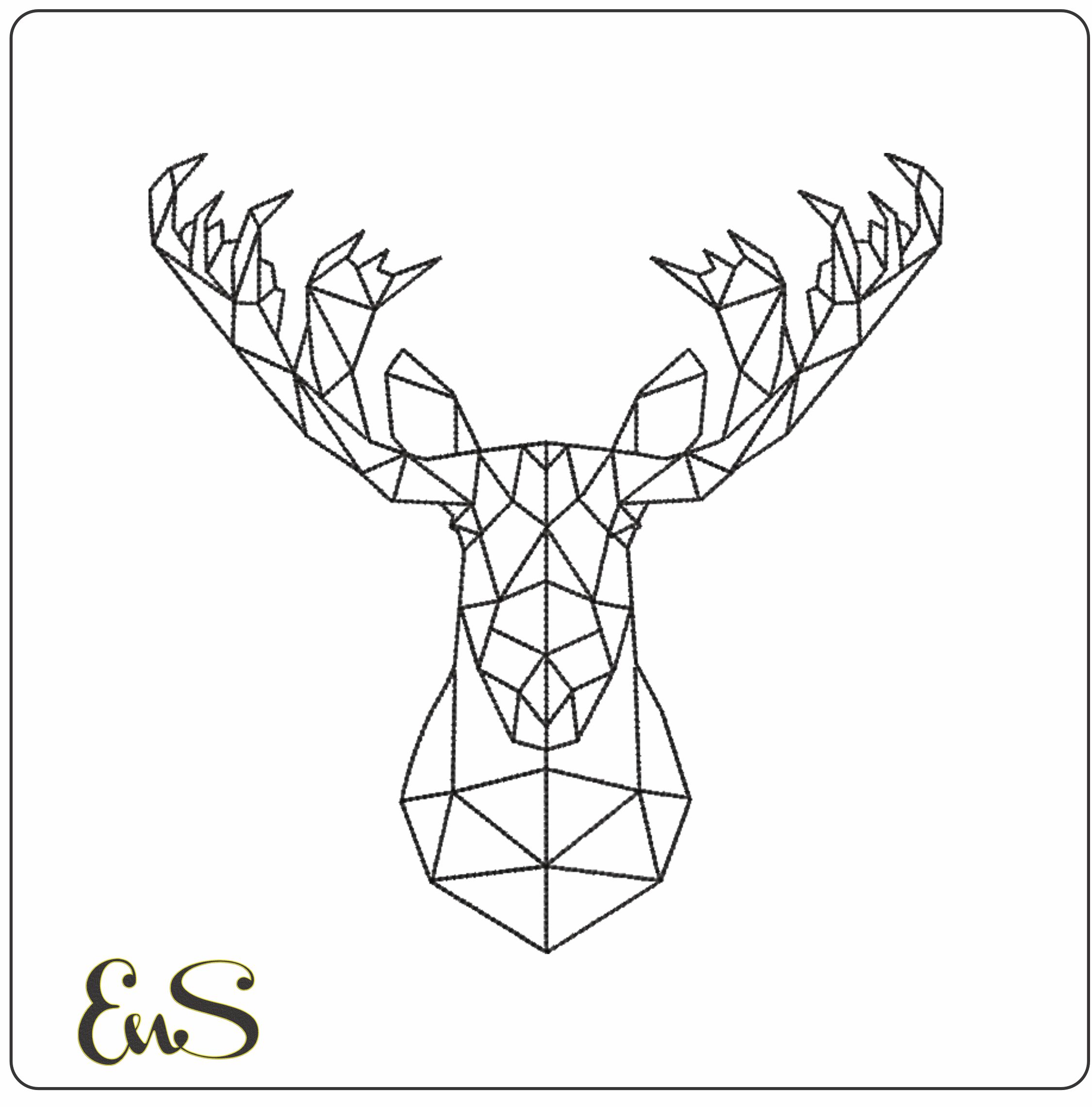 Deer Line art- Elegant embroidery design file - instant download