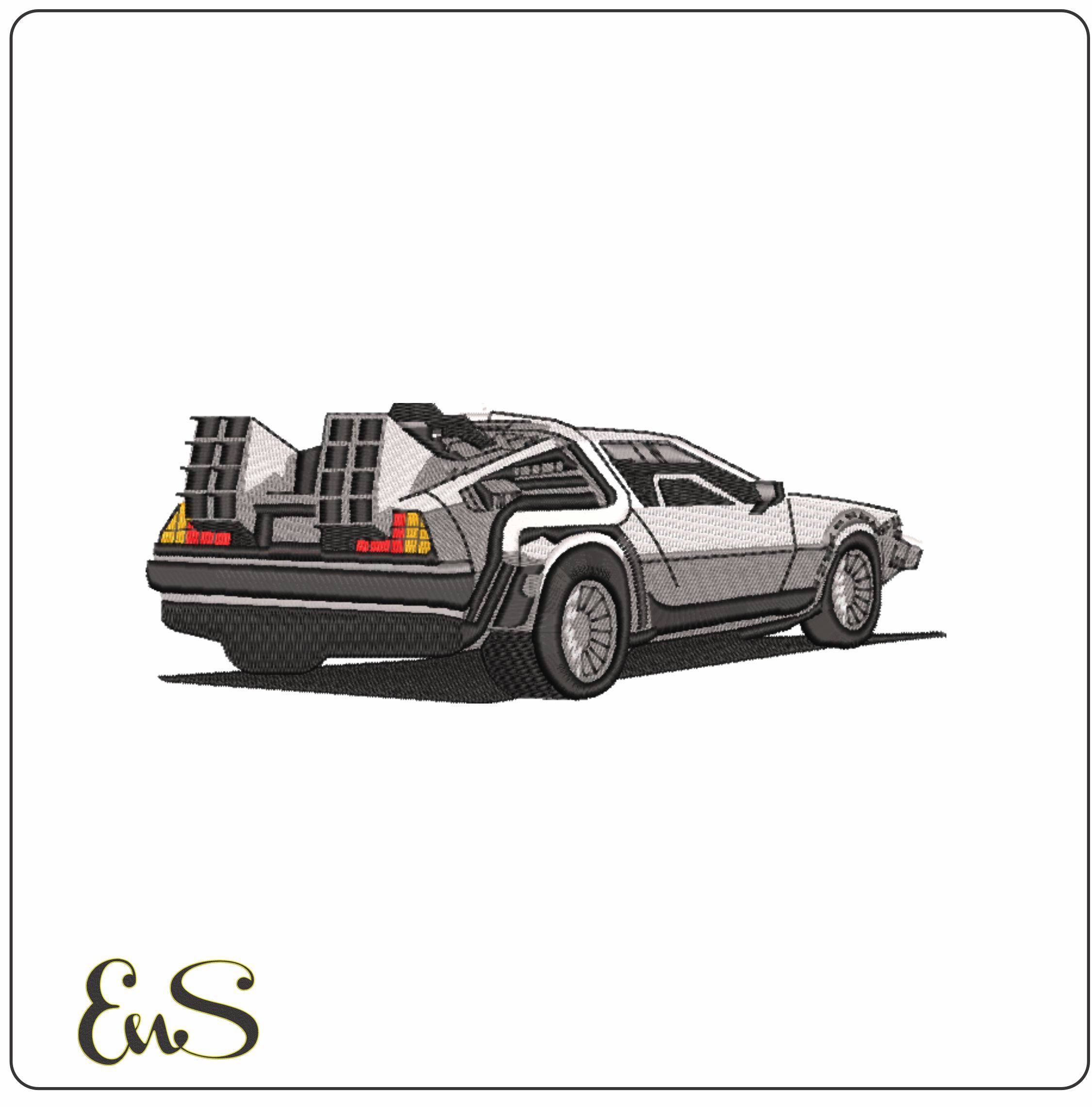 Delorean Back to Future no Logo- Elegant embroidery design file - instant download