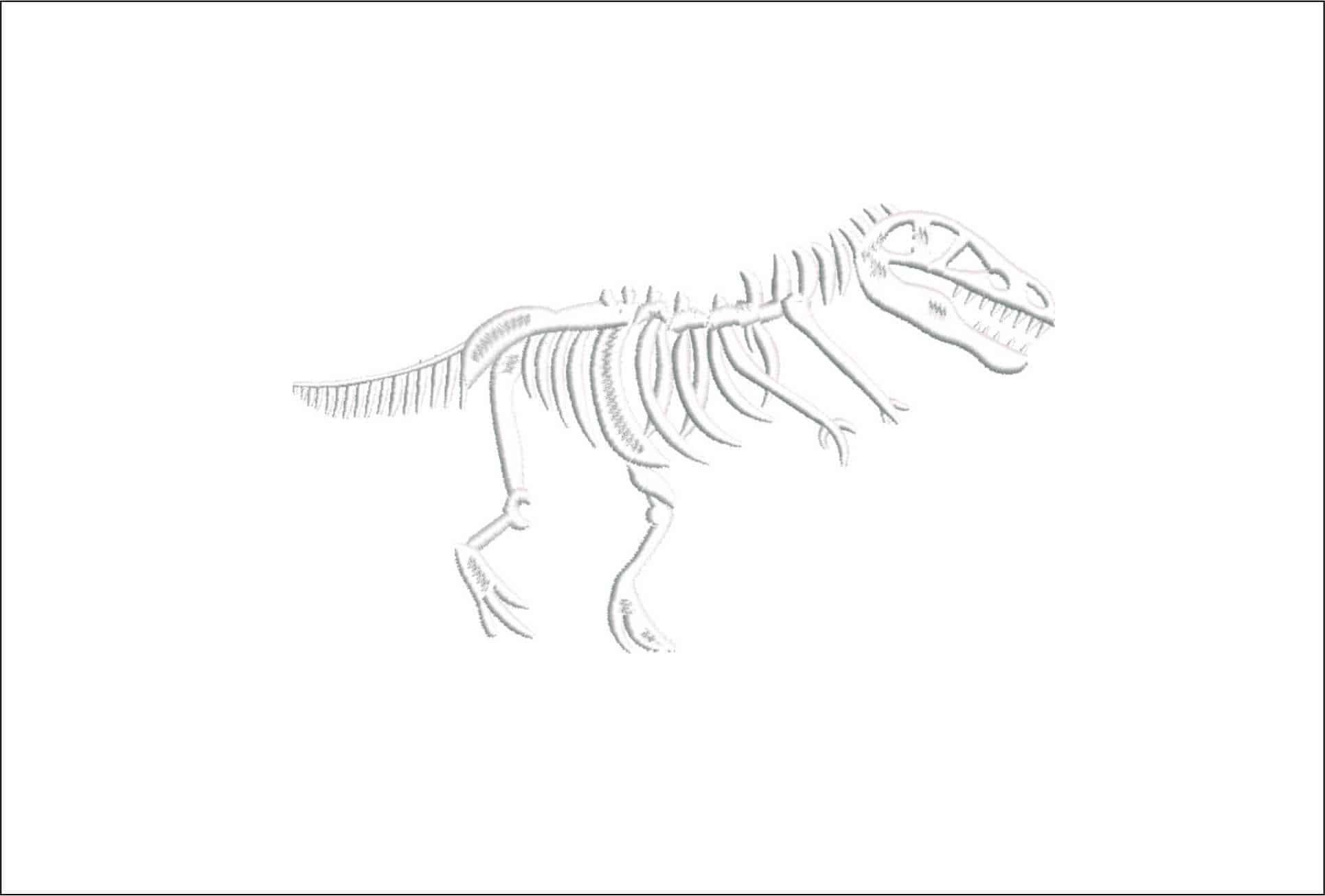 Dinosaur T Rex Skeleton- Elegant embroidery design file - instant download