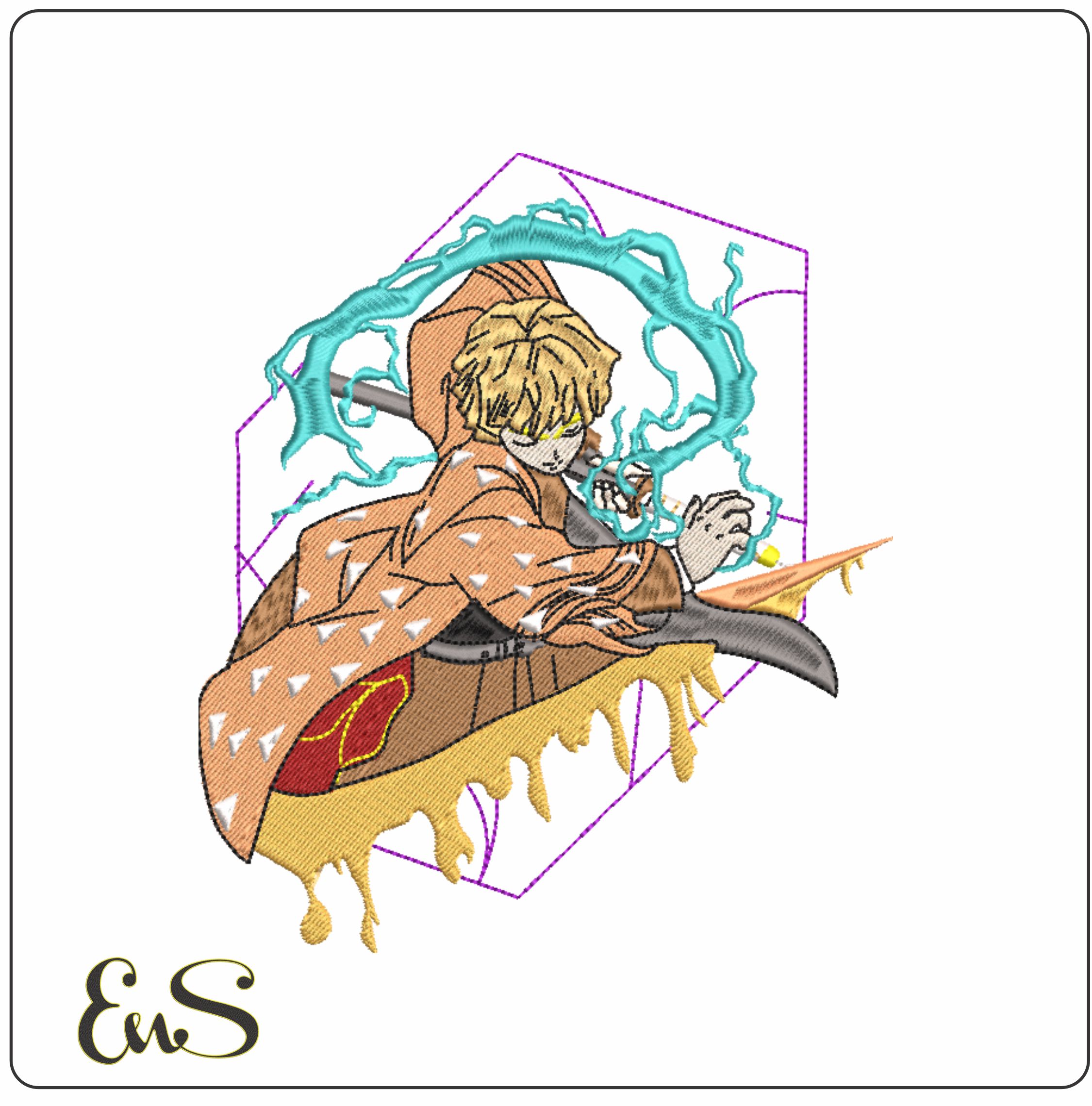Dragon Slayer Anime- Elegant embroidery design file - instant download