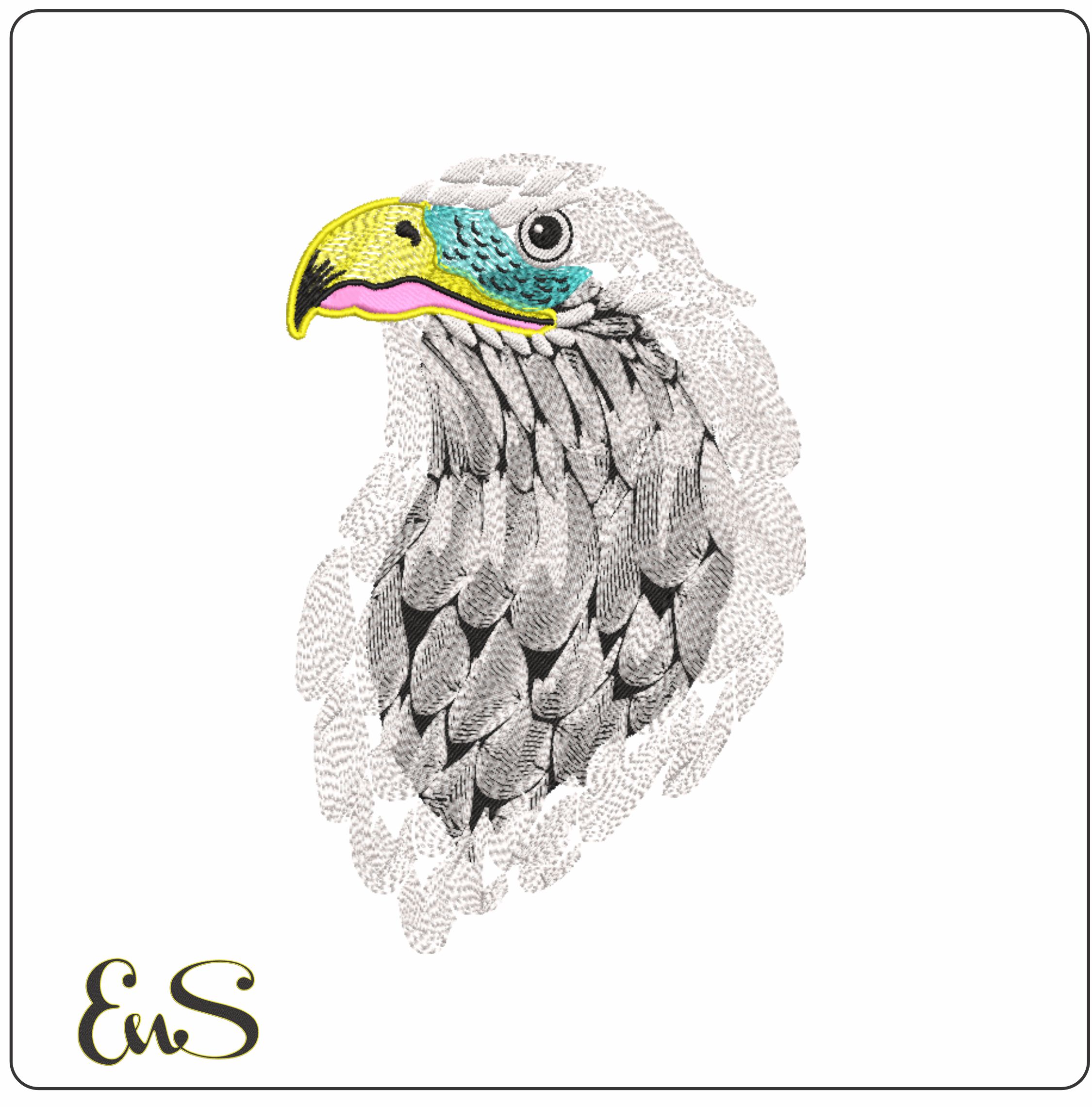 Eagles Head- Elegant embroidery design file - instant download